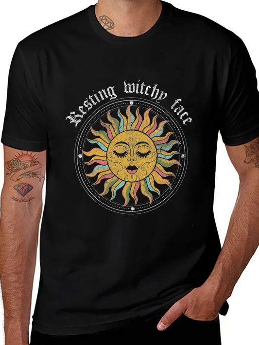Resting Witchy Face Graphic Tee - Unisex Black T-Shirt