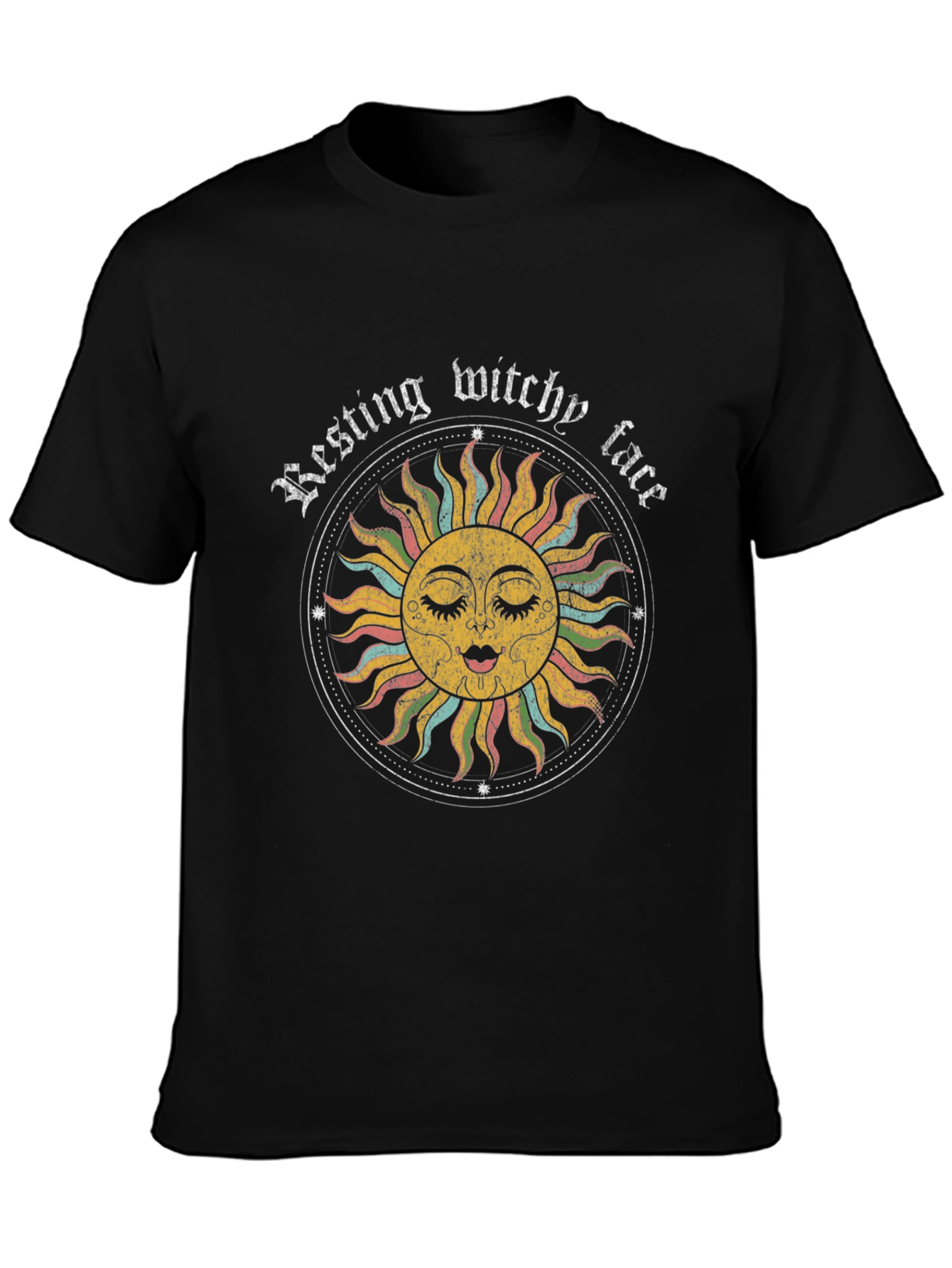 Resting Witchy Face Graphic Tee - Unisex Black T-Shirt