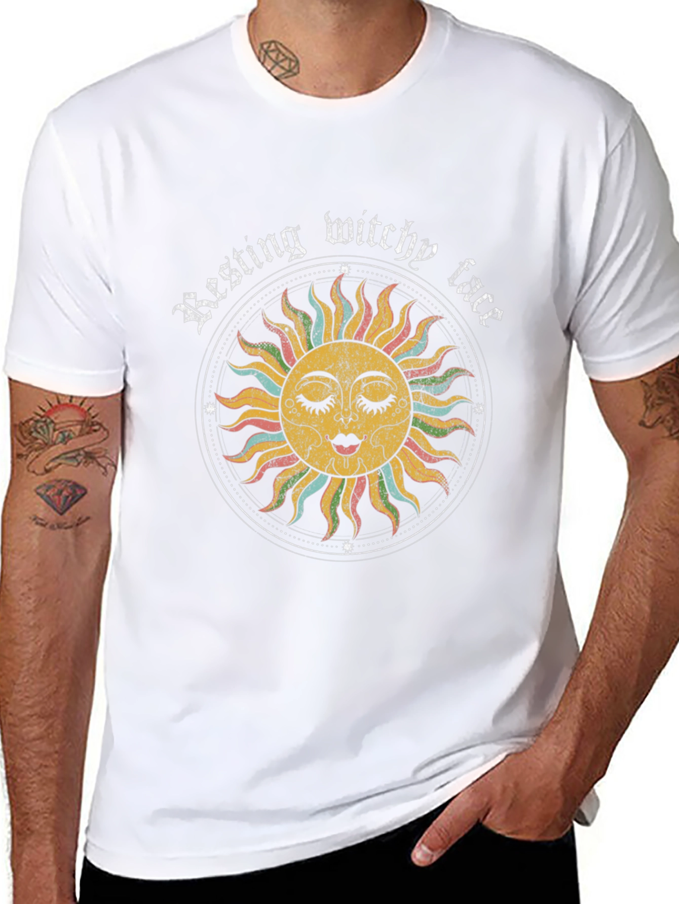 Resting Witchy Face Graphic Tee - Unisex Black T-Shirt