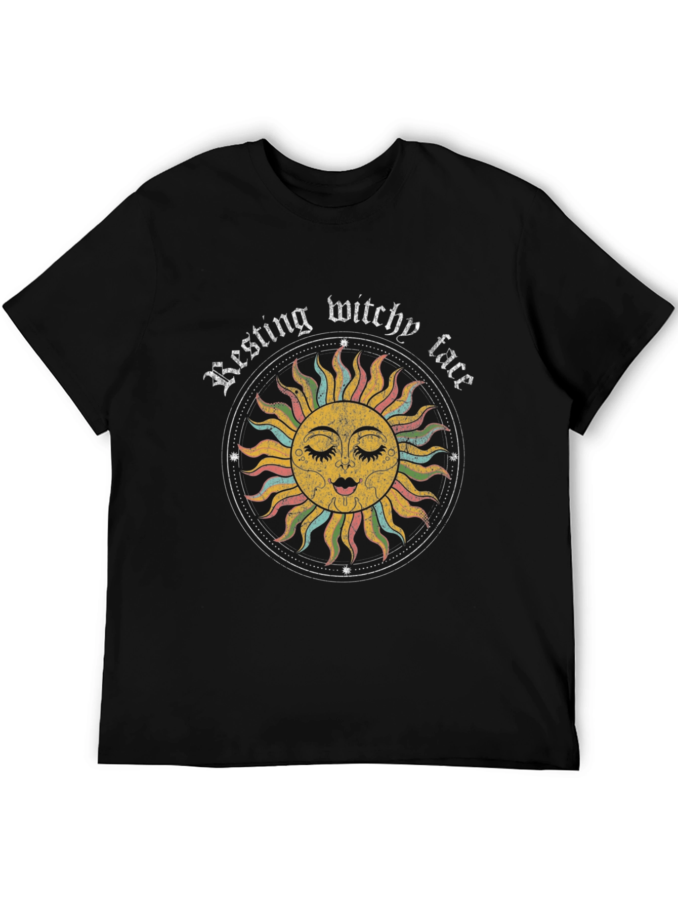 Resting Witchy Face Graphic Tee - Unisex Black T-Shirt