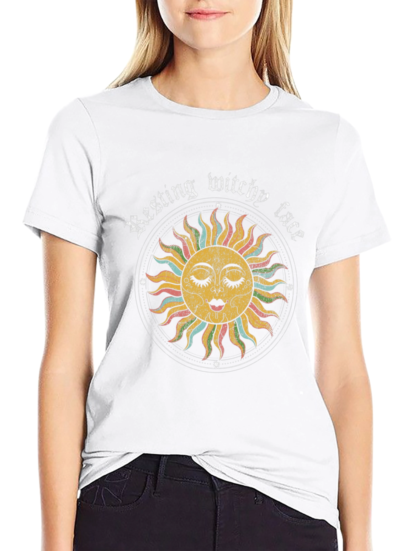 Resting Witchy Face Graphic Tee - Unisex Black T-Shirt