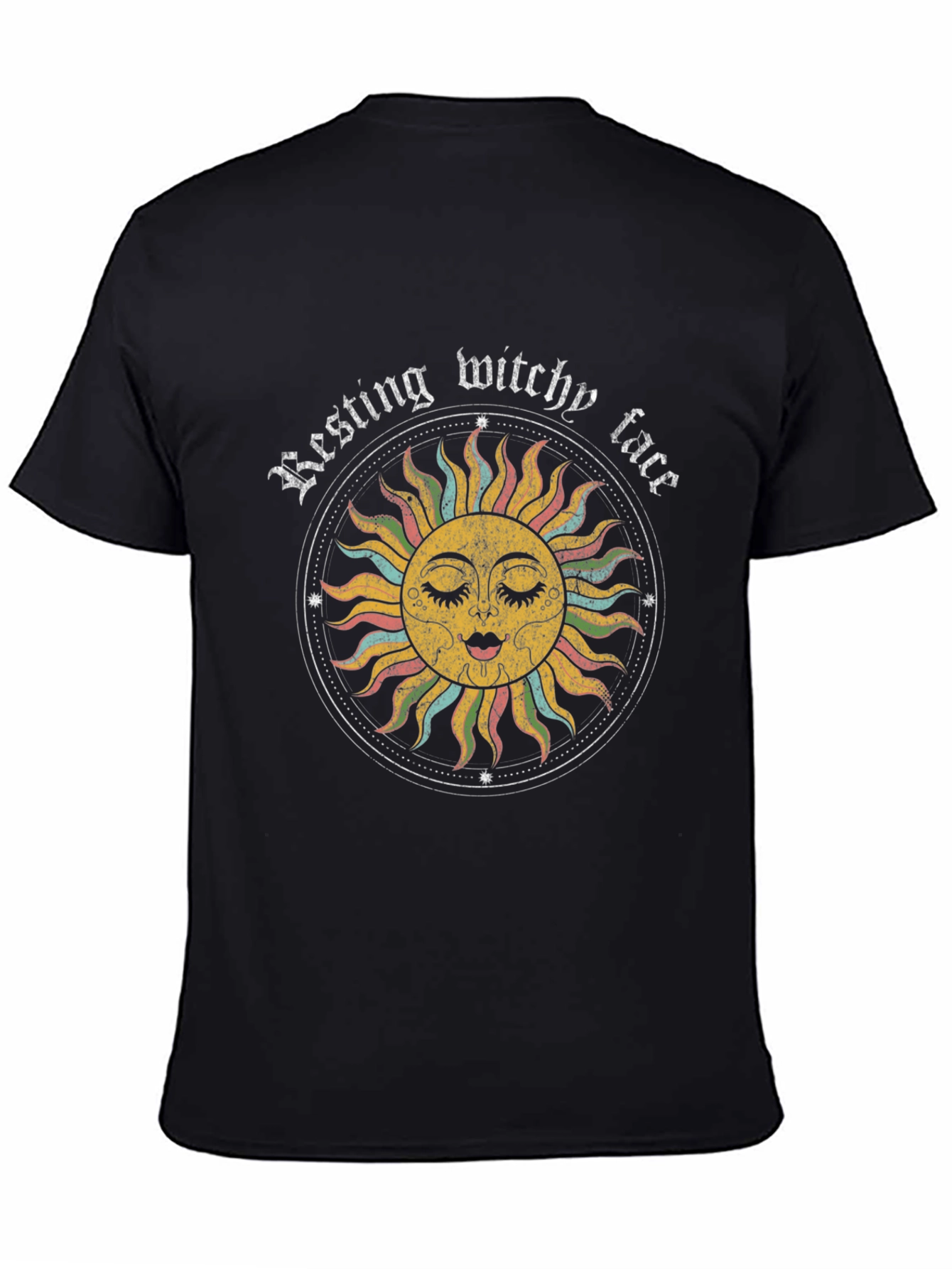 Resting Witchy Face Graphic Tee - Unisex Black T-Shirt