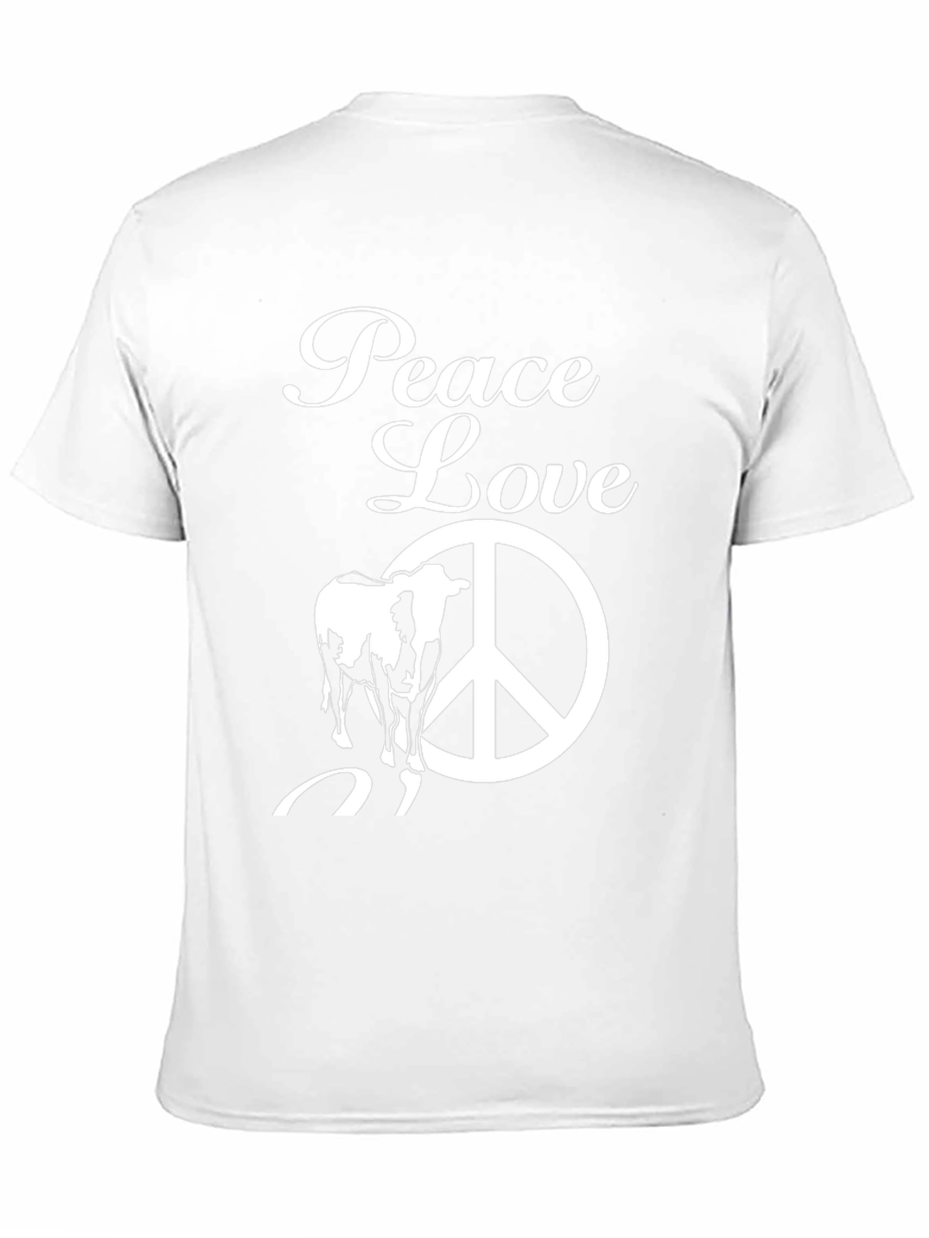 Peace Love Cow Graphic Tee - Black Cotton T-Shirt