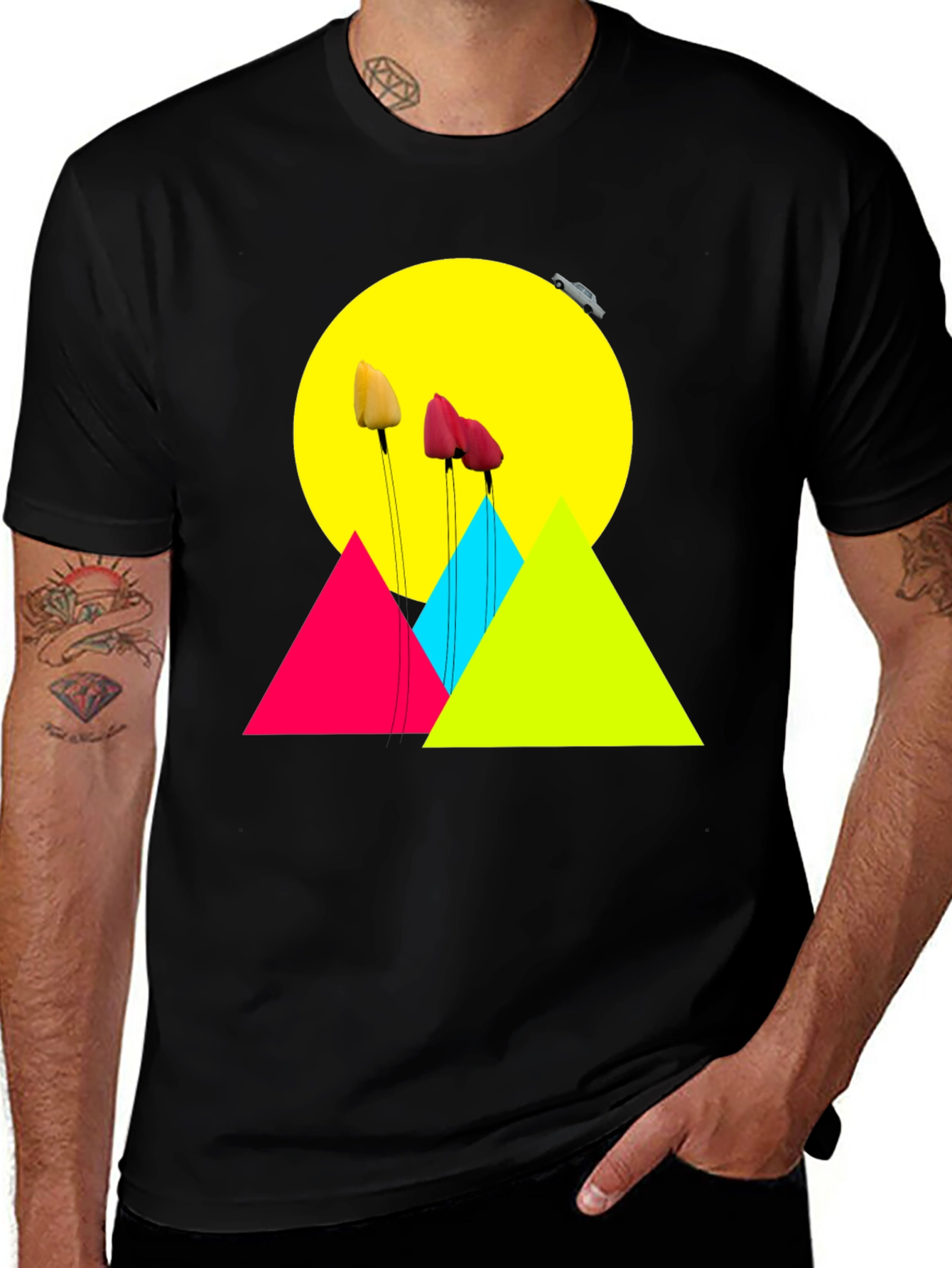 Vibrant Graphic Tee: Abstract Floral Design
