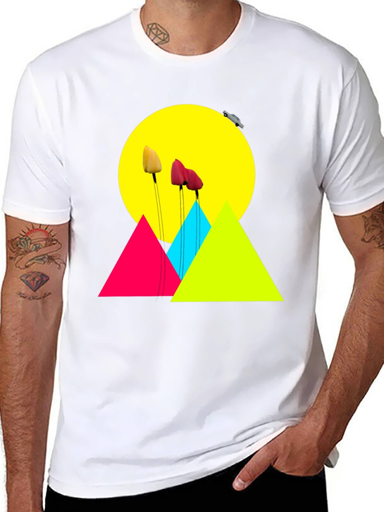 Vibrant Graphic Tee: Abstract Floral Design