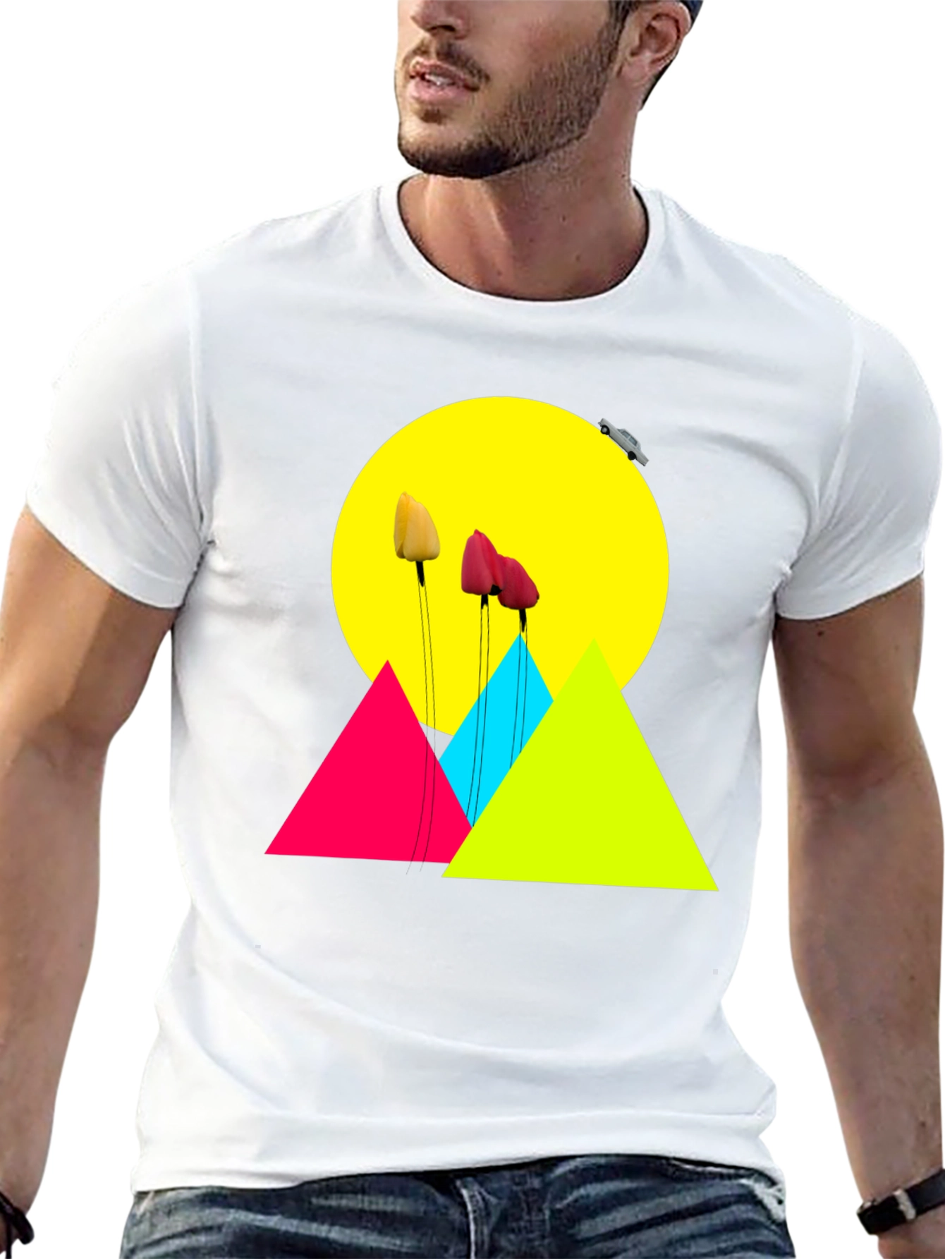 Vibrant Graphic Tee: Abstract Floral Design