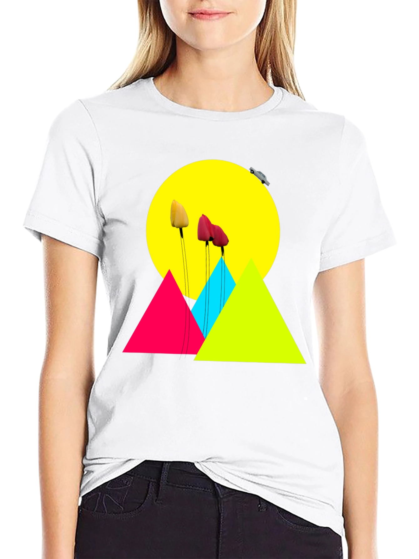 Vibrant Graphic Tee: Abstract Floral Design