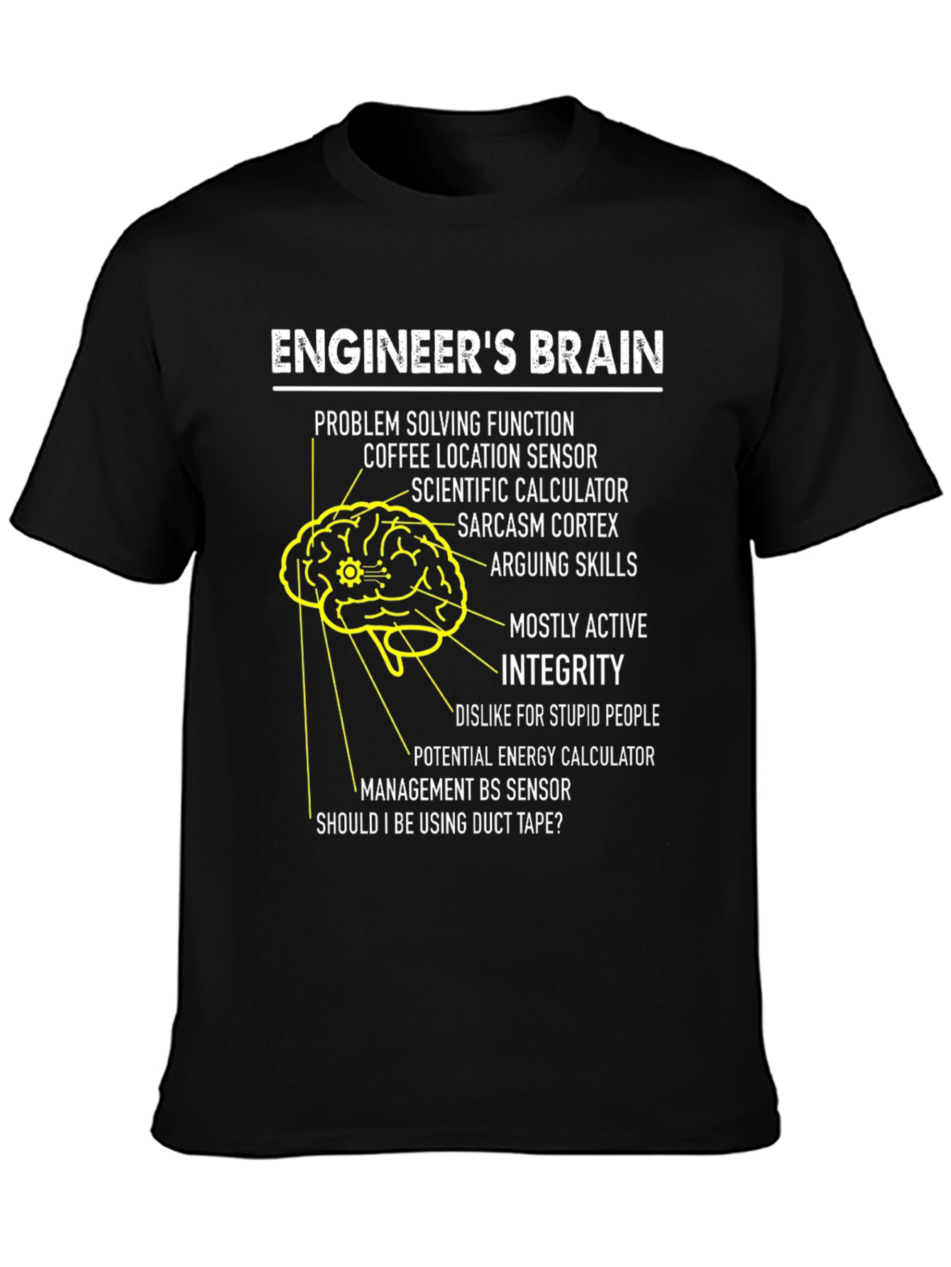 Engineers Brain T-Shirt: Problem Solving Humor