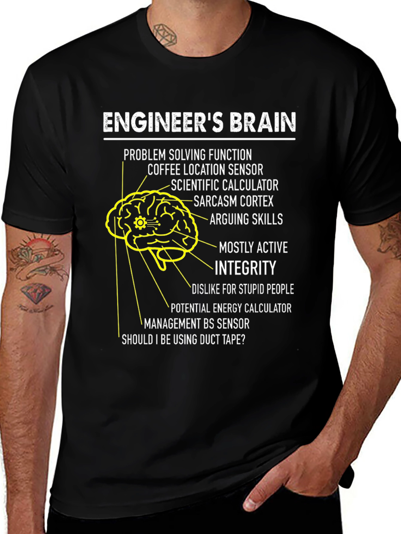Engineers Brain T-Shirt: Problem Solving Humor