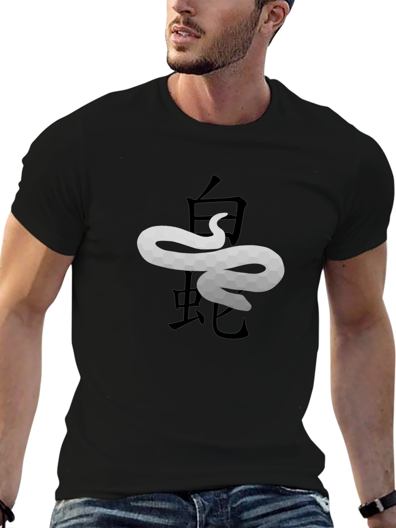 Snake Kanji Graphic Tee - Stylish Japanese Inspired Design