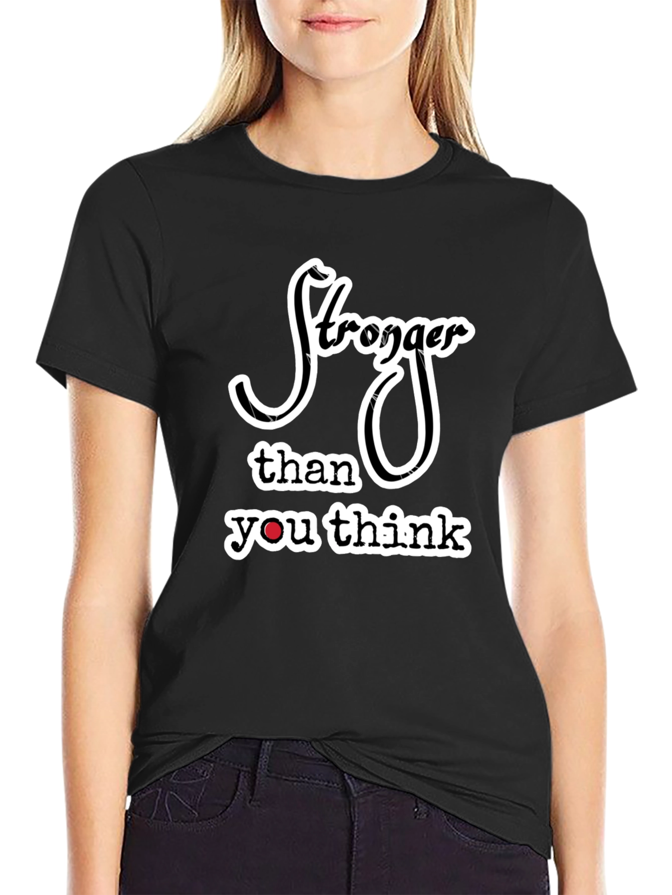 Stronger Than You Think Black Graphic Tee