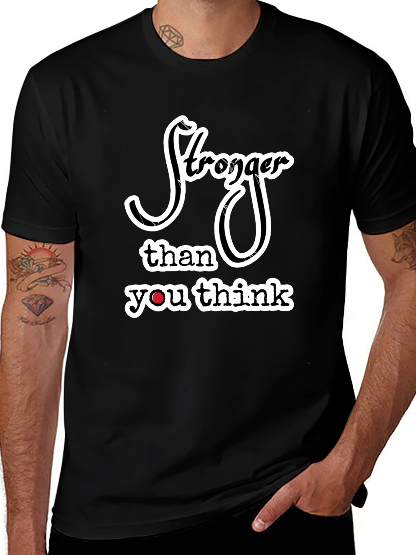 Stronger Than You Think Black Graphic Tee