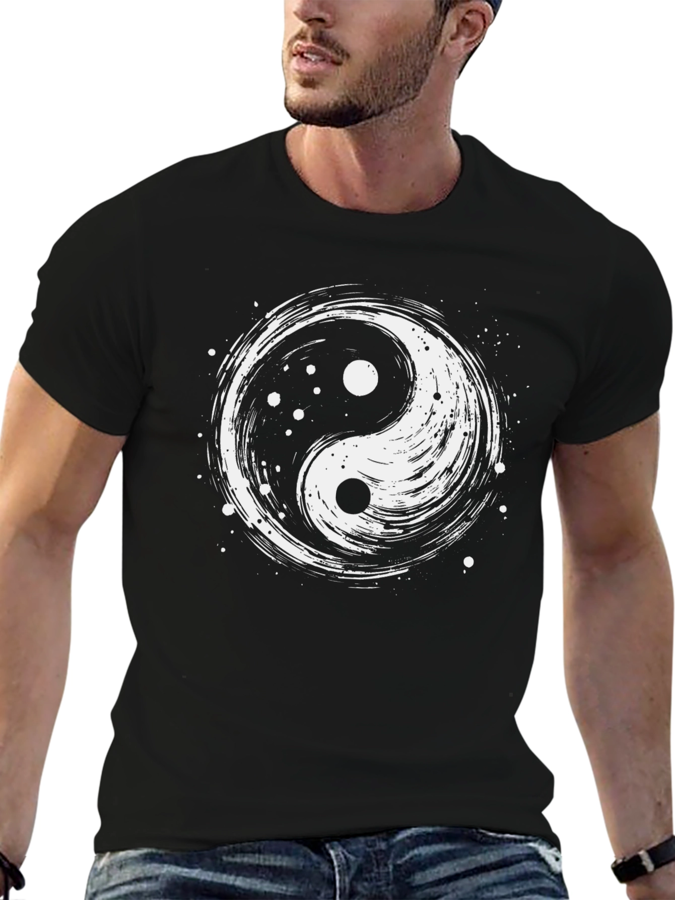 Yin Yang Graphic T-Shirt - Black Cotton Tee