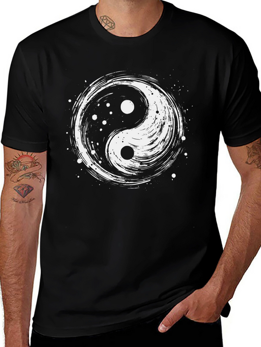 Yin Yang Graphic T-Shirt - Black Cotton Tee