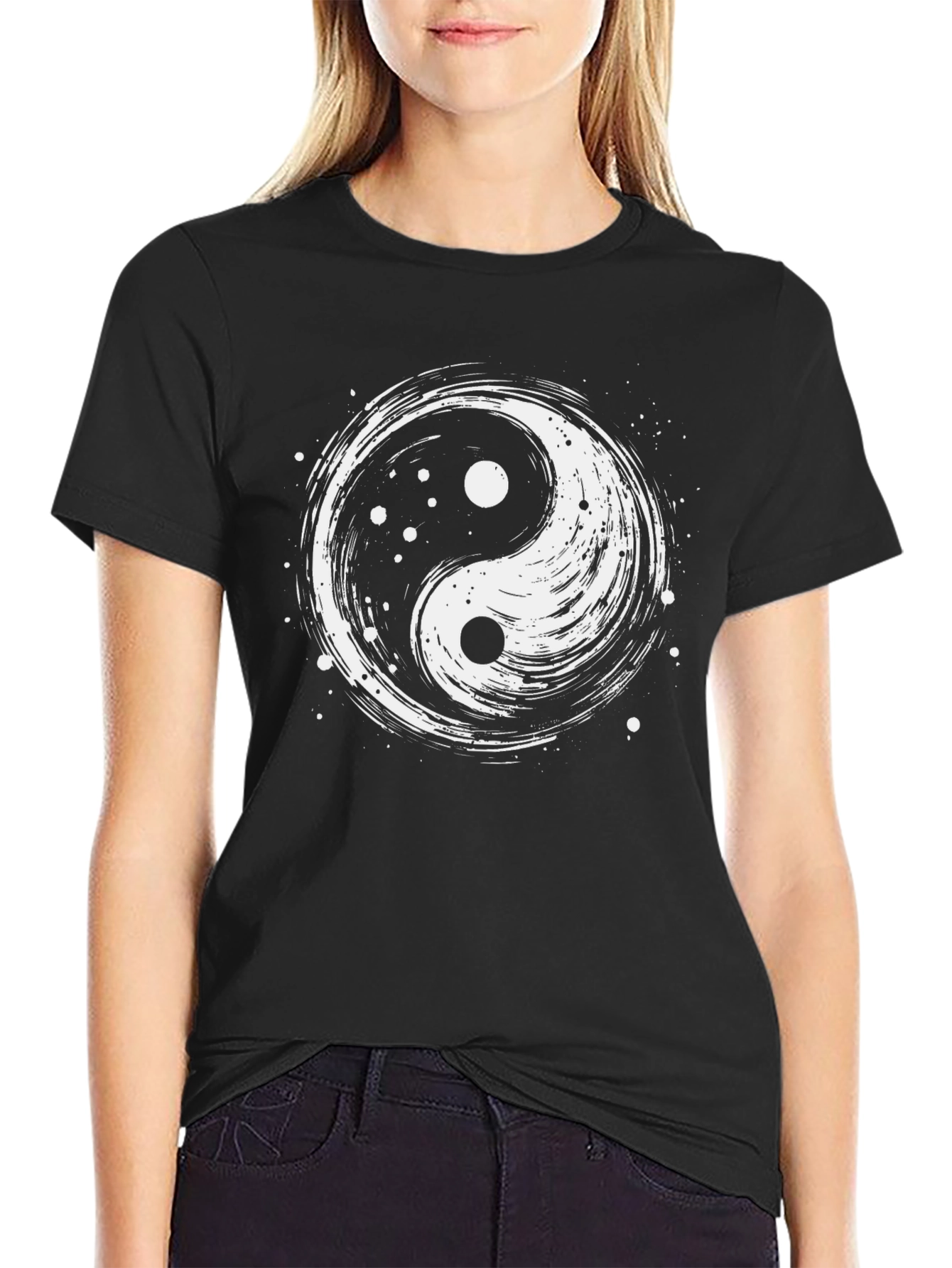 Yin Yang Graphic T-Shirt - Black Cotton Tee
