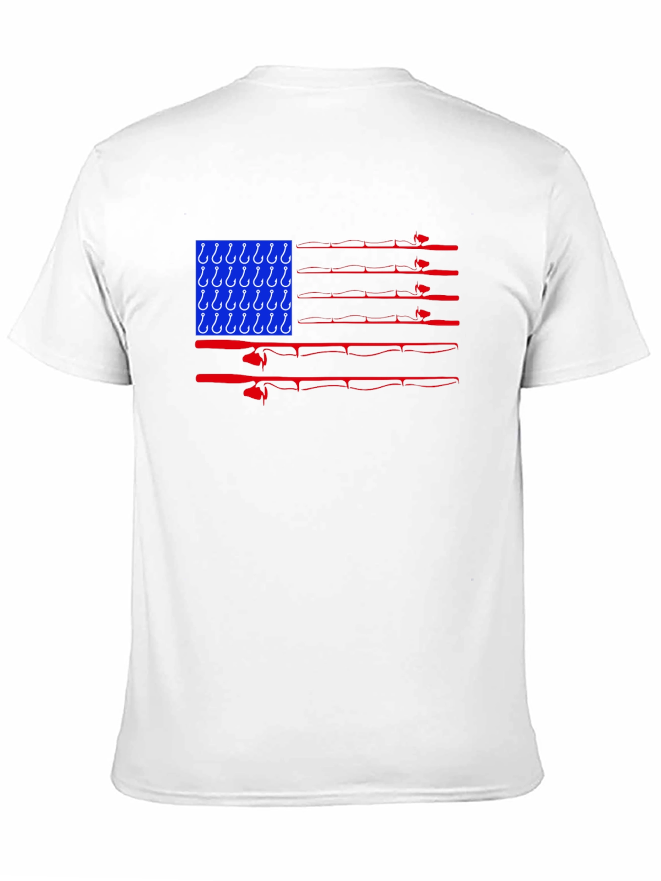 Fishing USA Flag Graphic T-Shirt