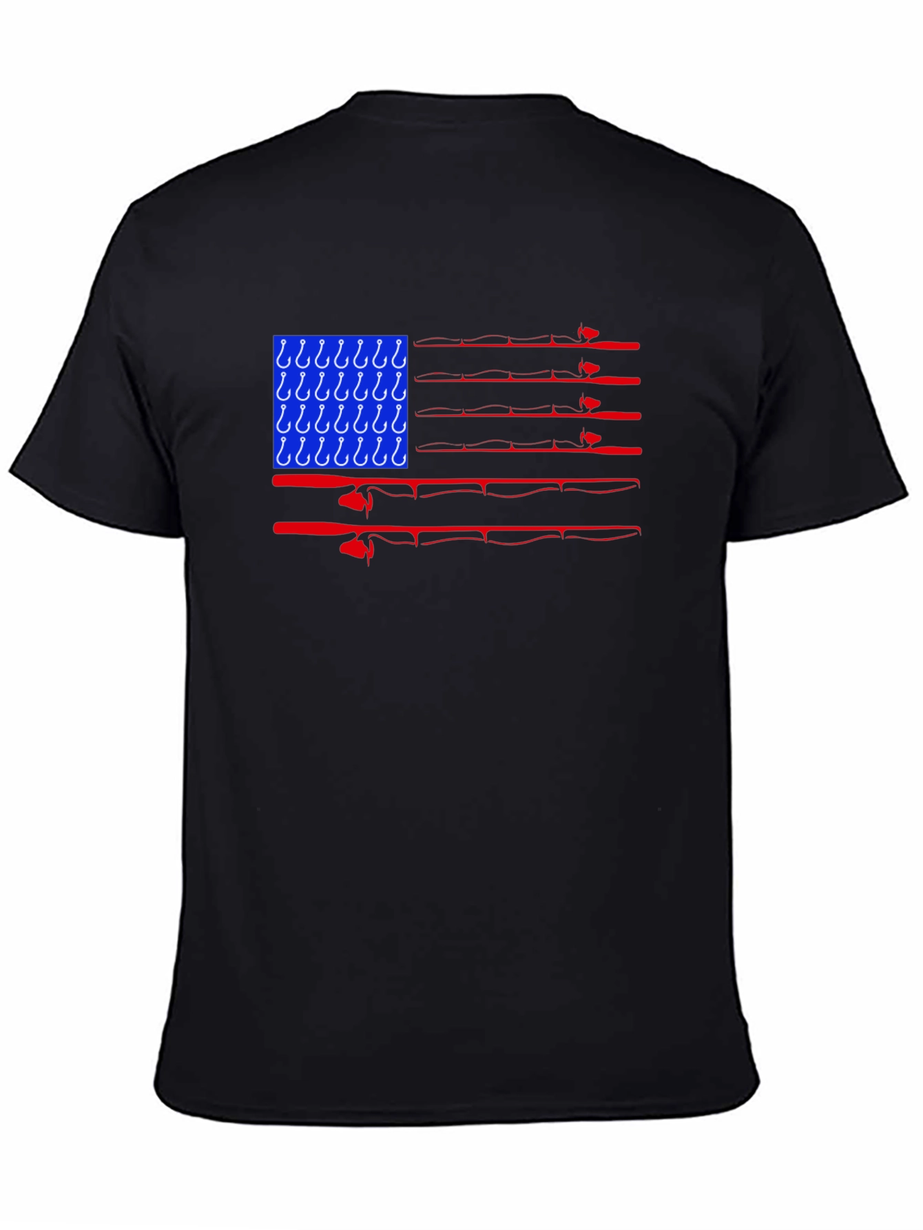 Fishing USA Flag Graphic T-Shirt