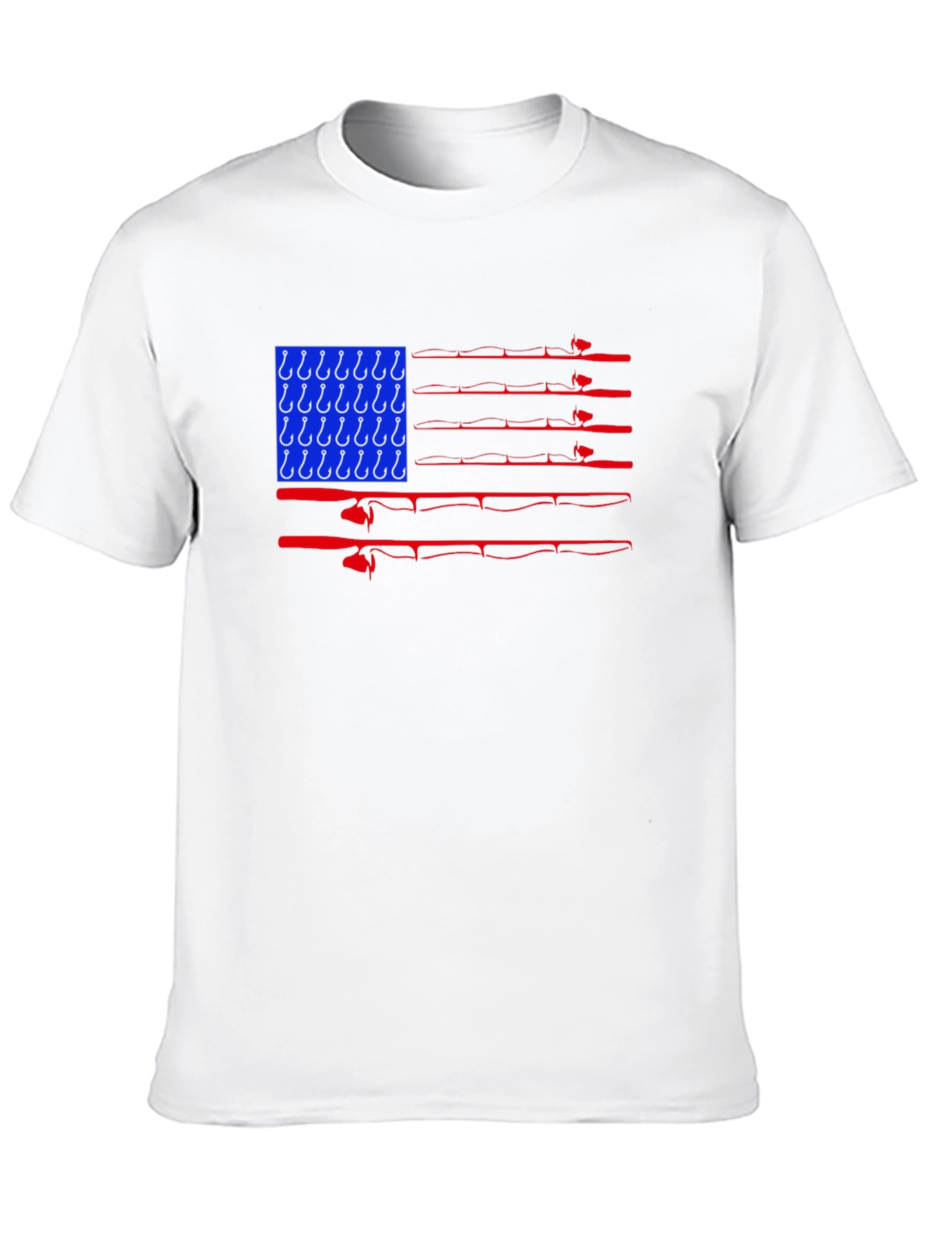 Fishing USA Flag Graphic T-Shirt