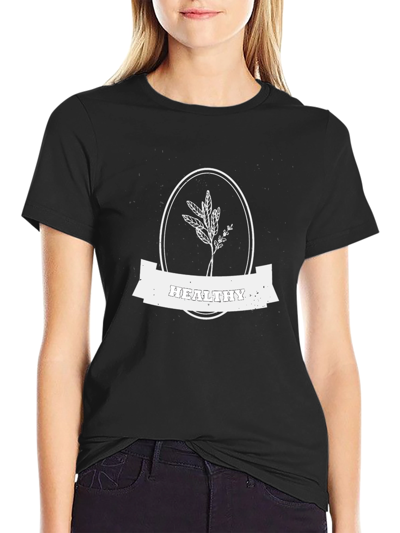 Healthy Living Black T-Shirt