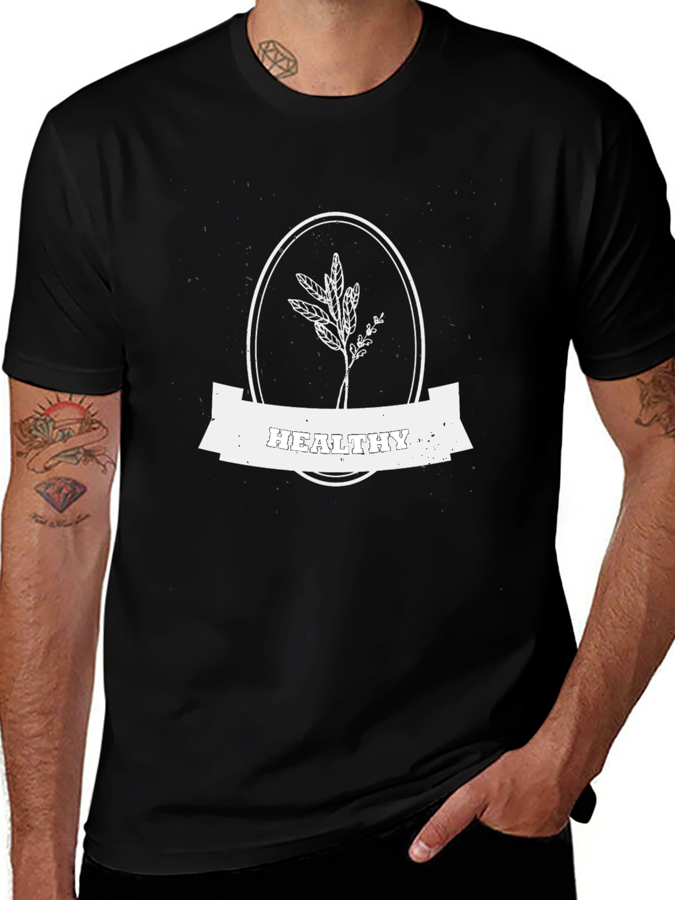 Healthy Living Black T-Shirt