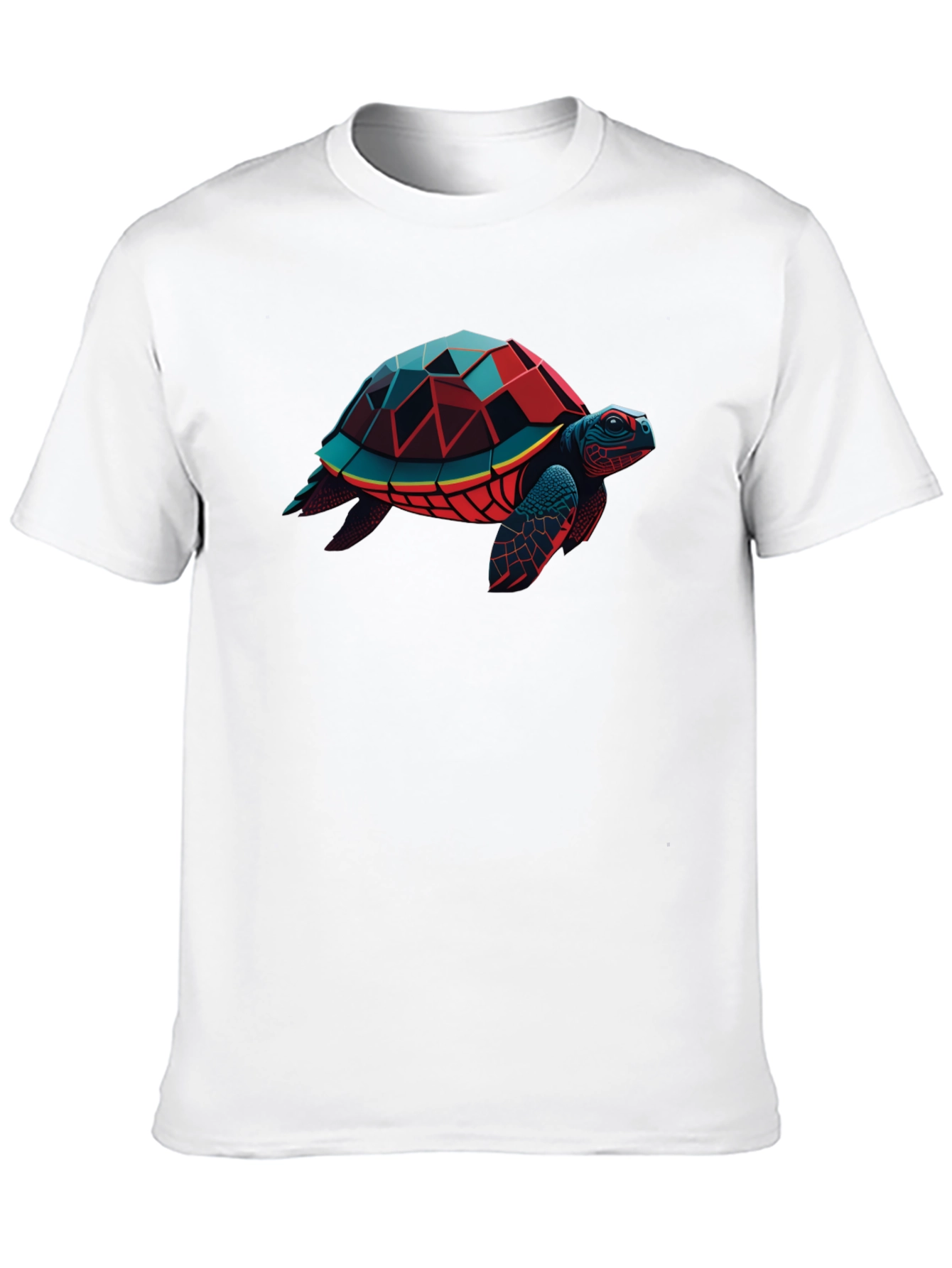 Geometric Turtle Graphic Tee - Modern Style