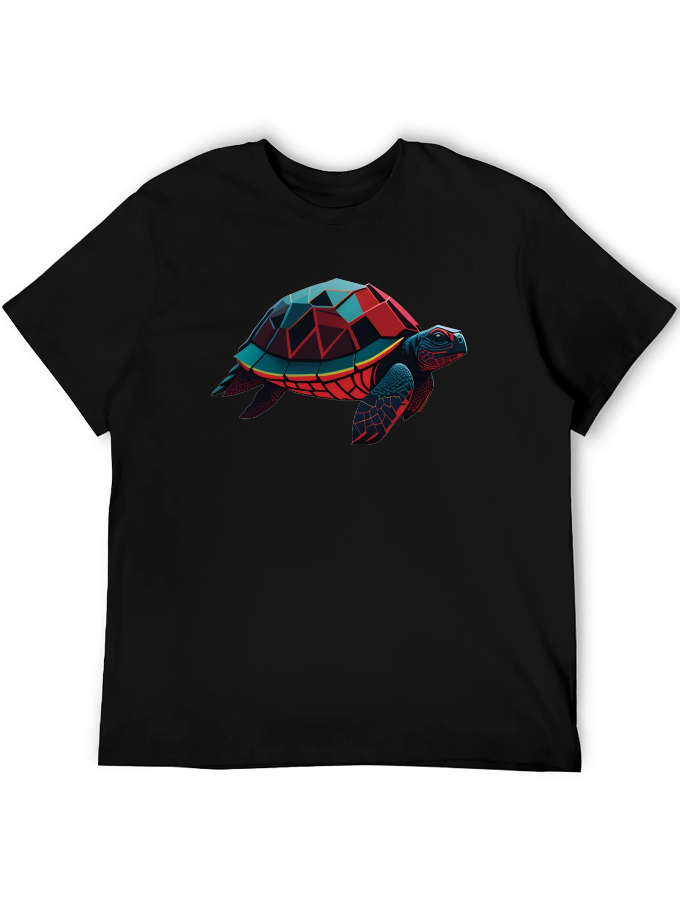 Geometric Turtle Graphic Tee - Modern Style
