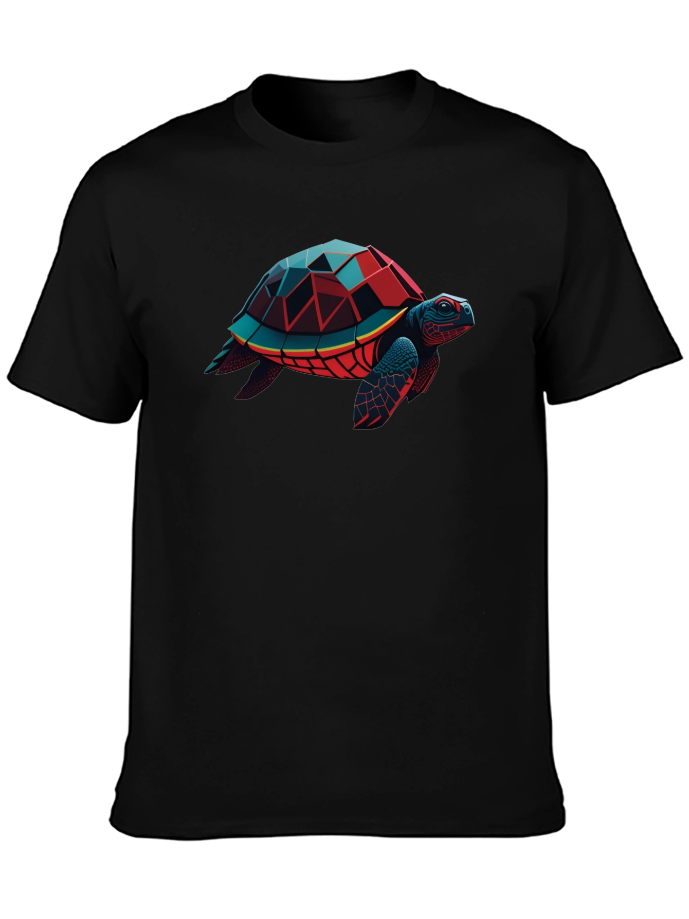 Geometric Turtle Graphic Tee - Modern Style
