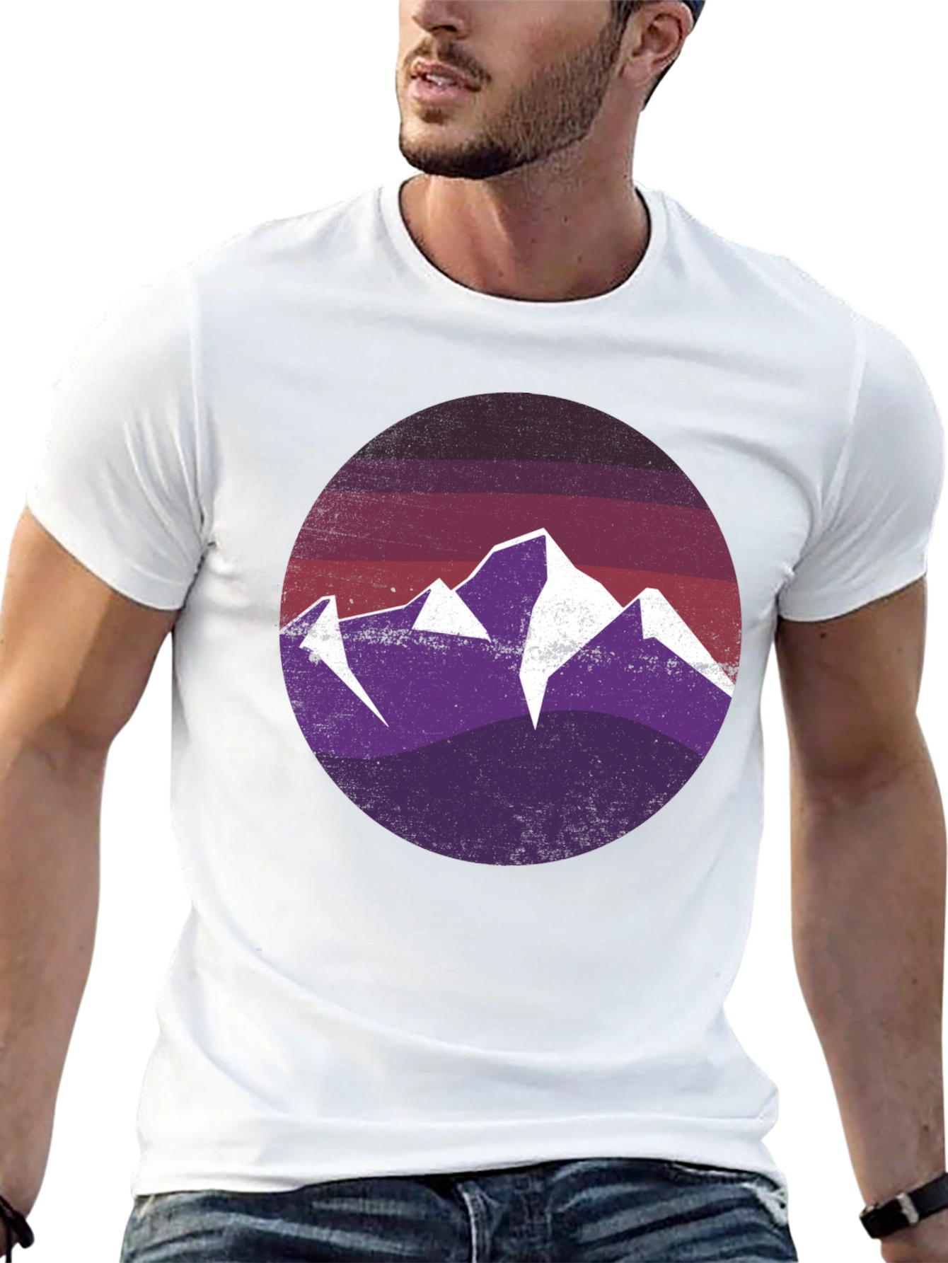Mountain Scene Graphic Tee - Black