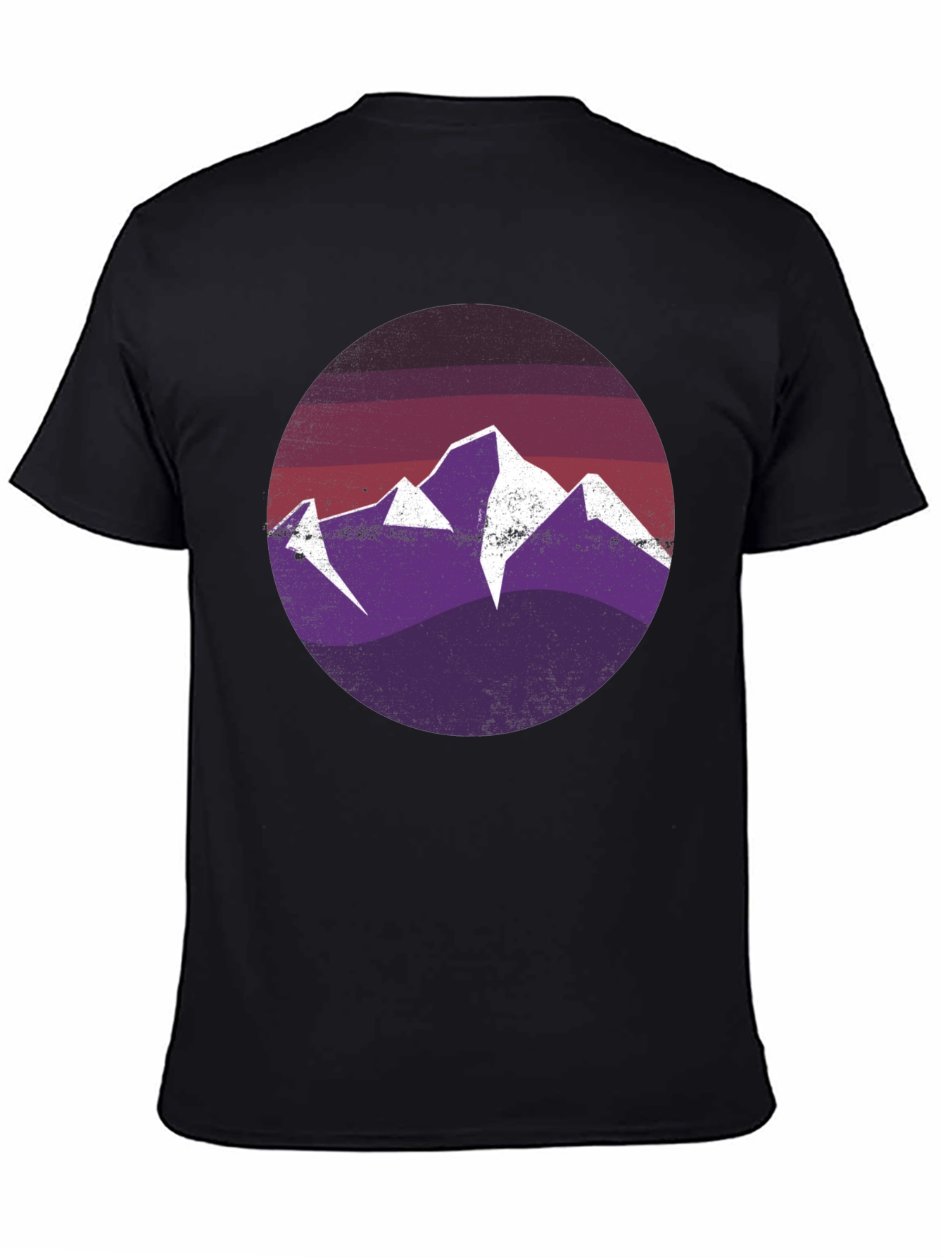 Mountain Scene Graphic Tee - Black