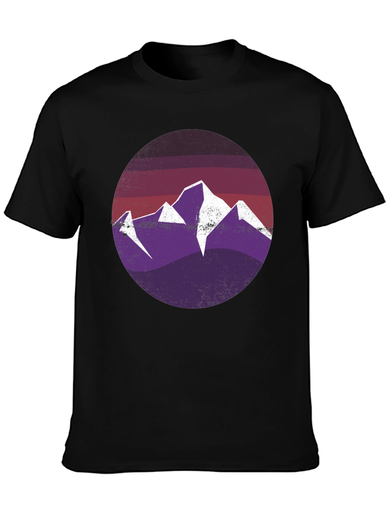 Mountain Scene Graphic Tee - Black