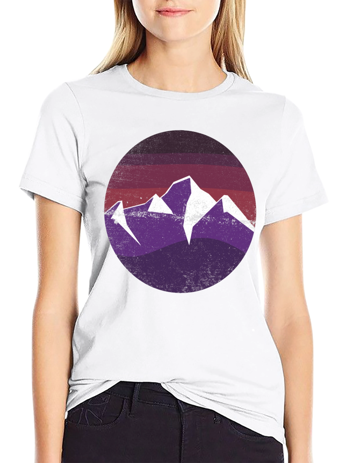 Mountain Scene Graphic Tee - Black