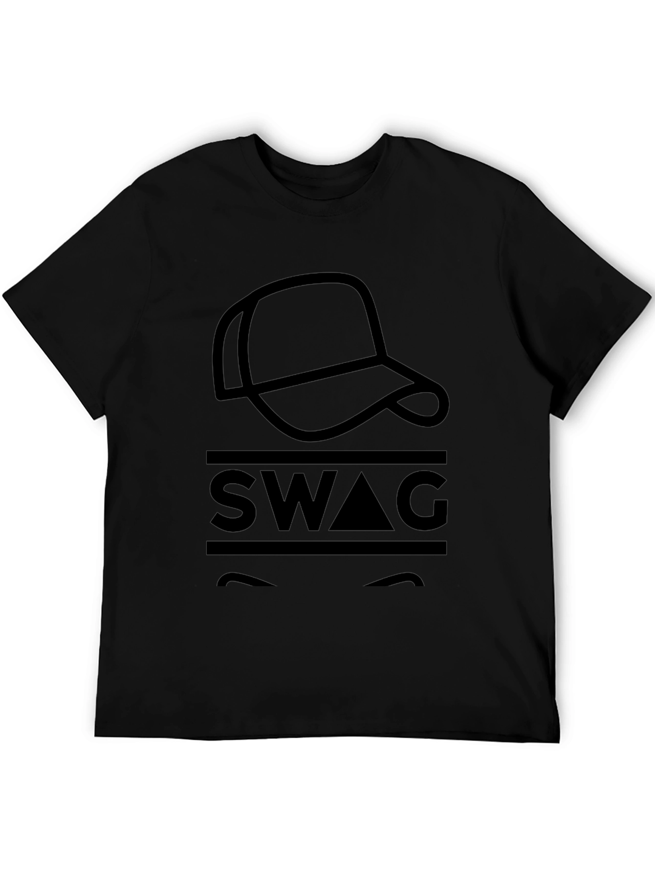 Mens Black Graphic T-Shirt - SWAG Design