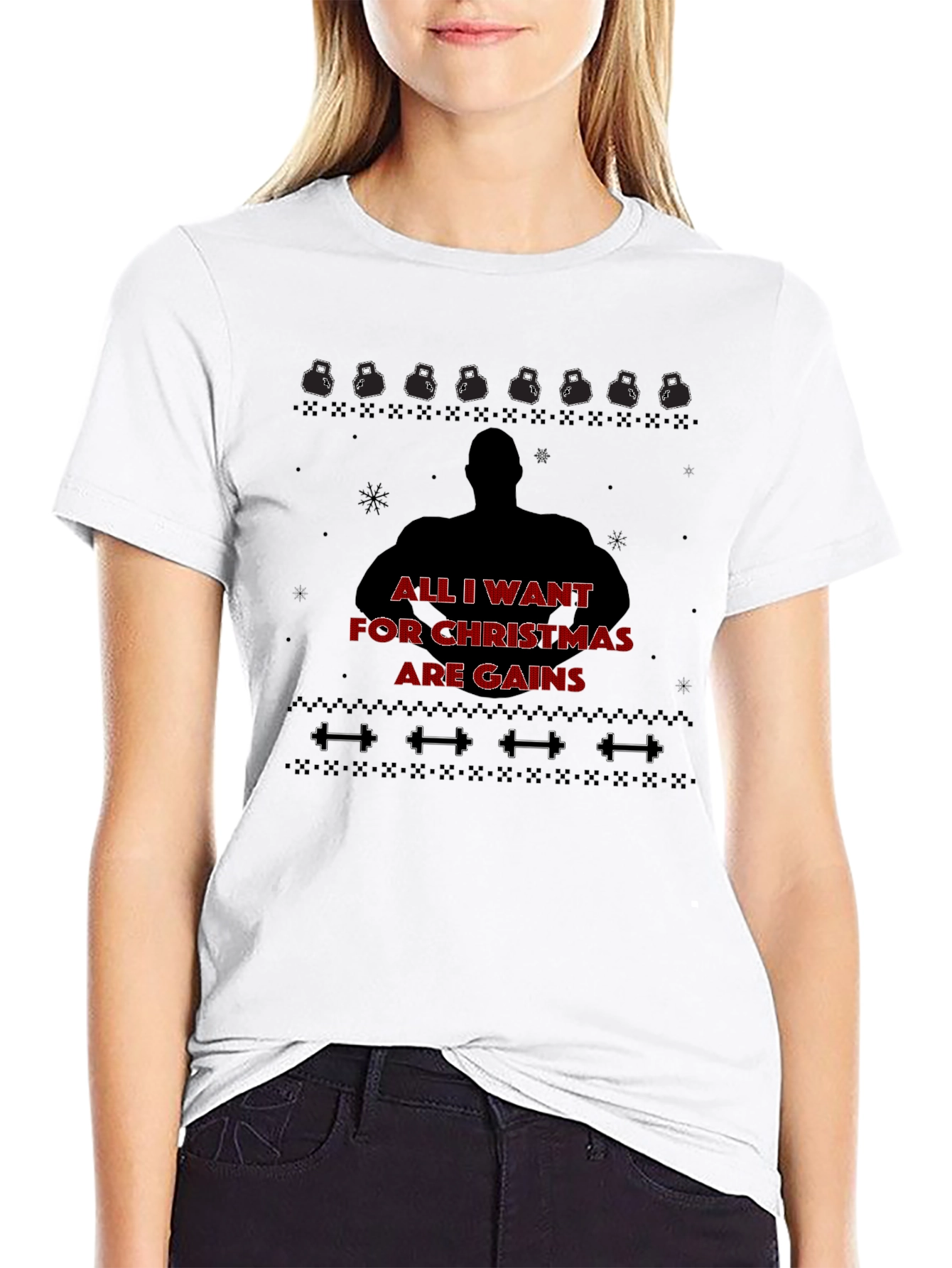 Christmas Gains T-Shirt - Gym Workout Fitness Tee