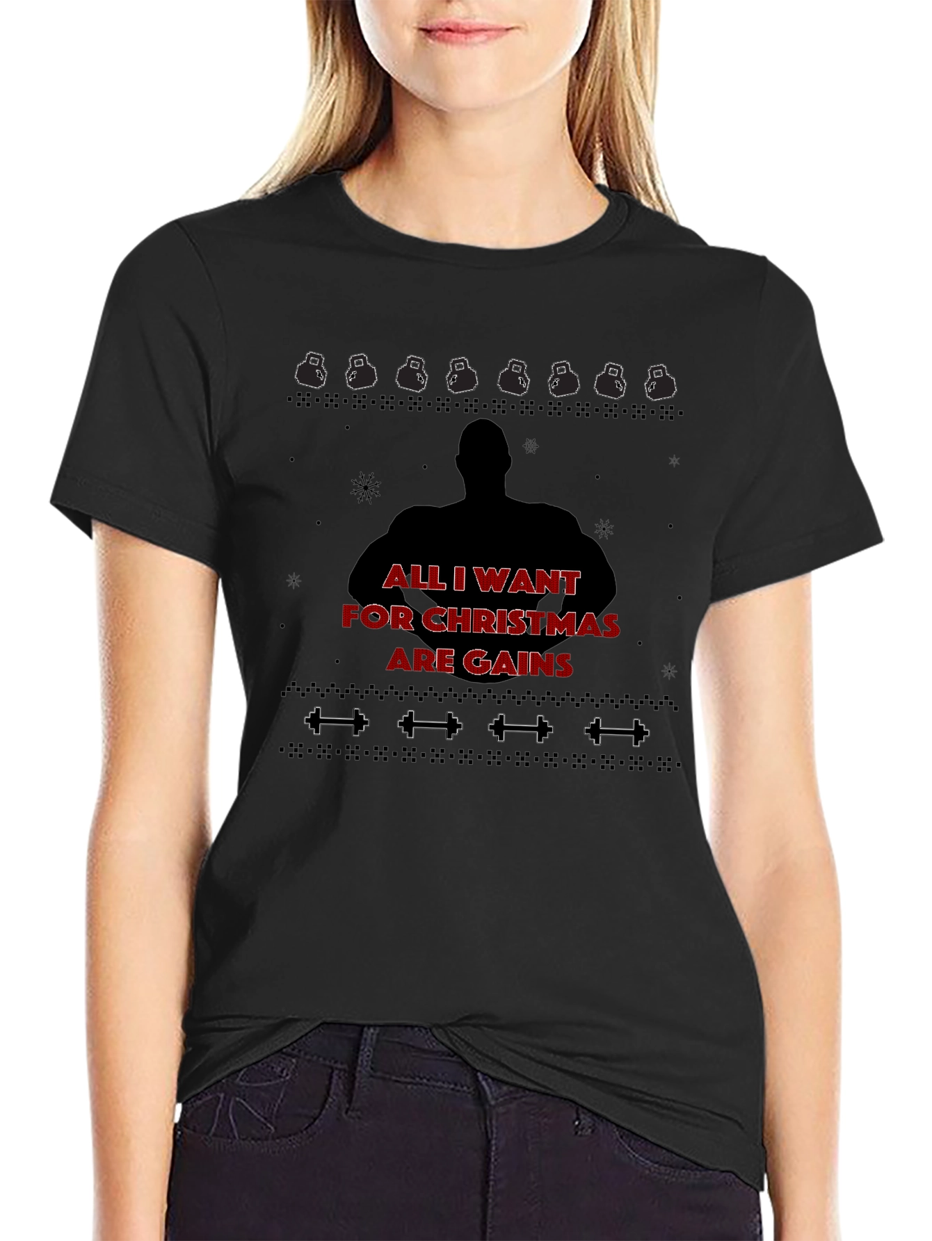 Christmas Gains T-Shirt - Gym Workout Fitness Tee