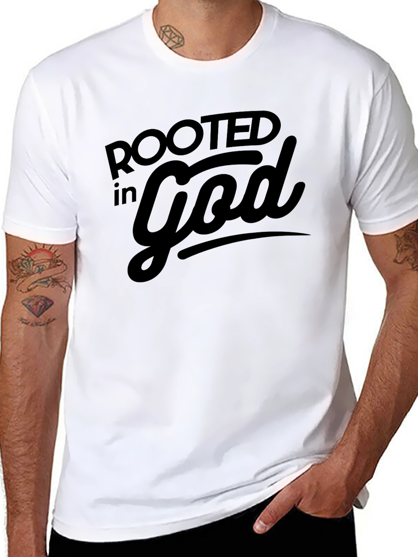 Rooted in God Black Graphic Tee