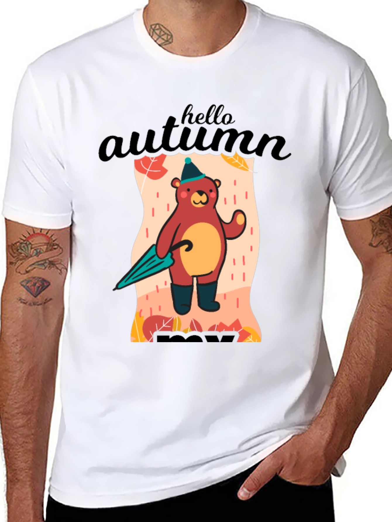 Autumn Bear Graphic T-Shirt