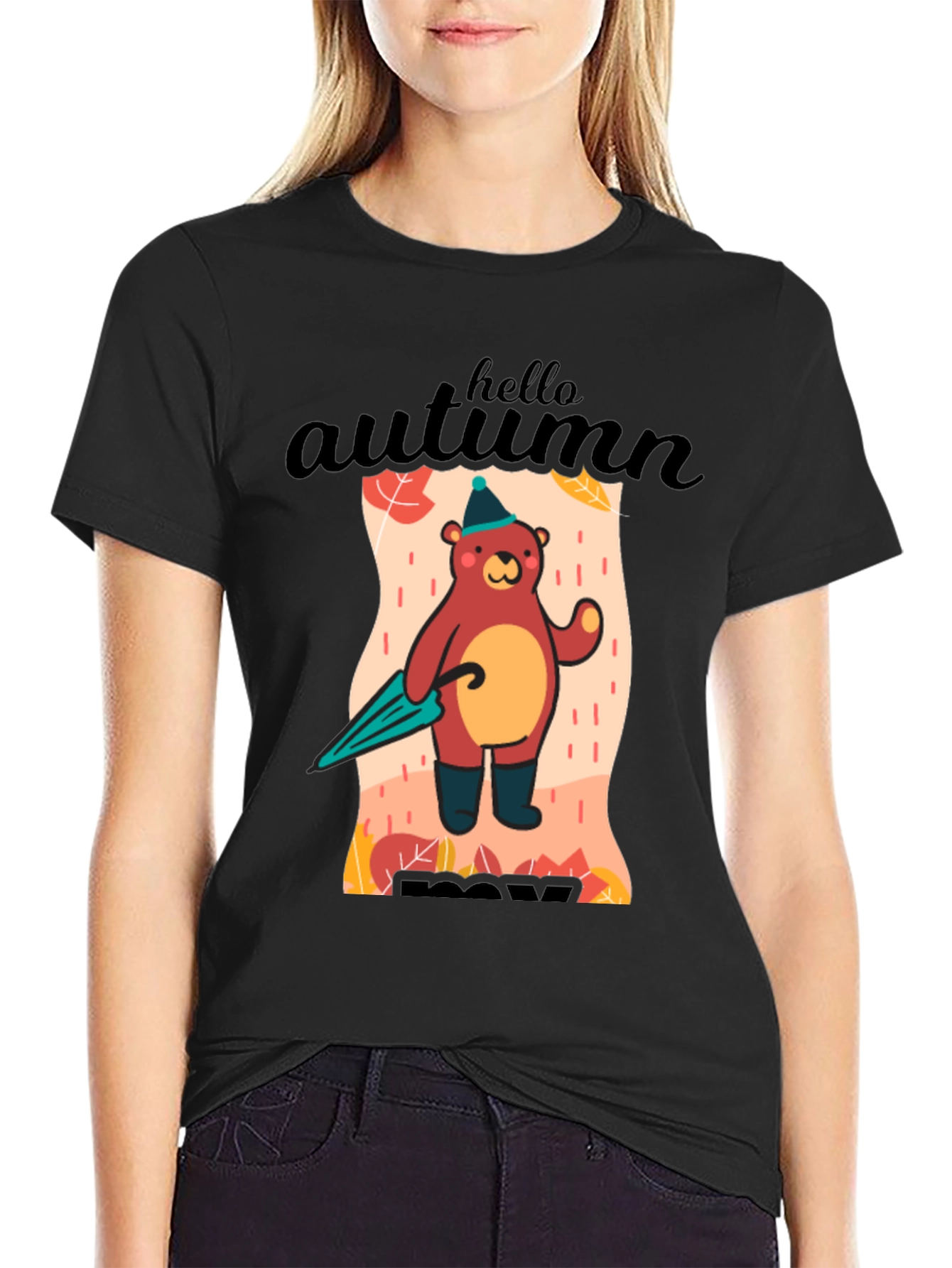 Autumn Bear Graphic T-Shirt