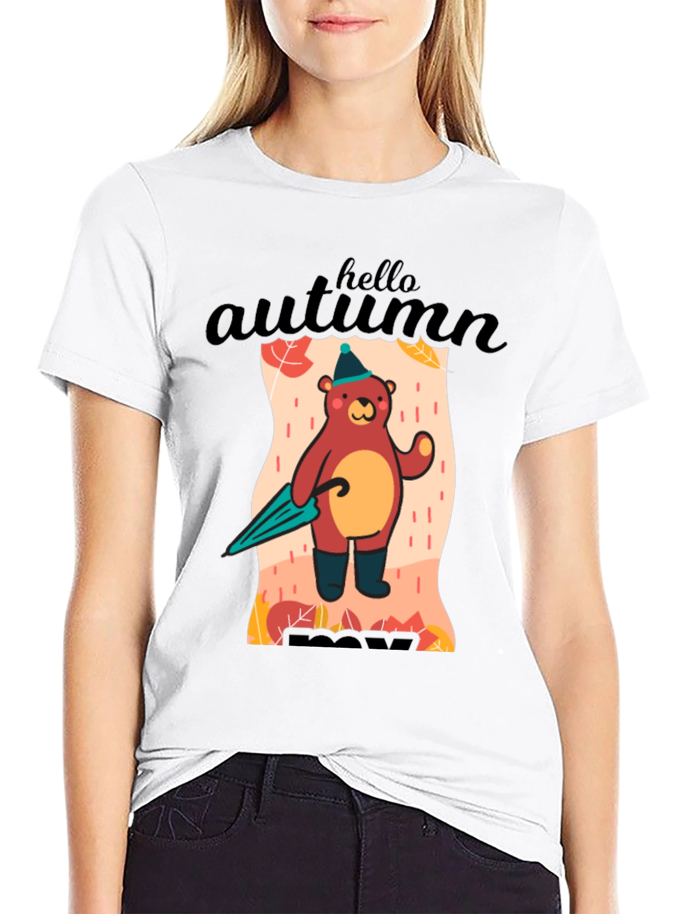 Autumn Bear Graphic T-Shirt