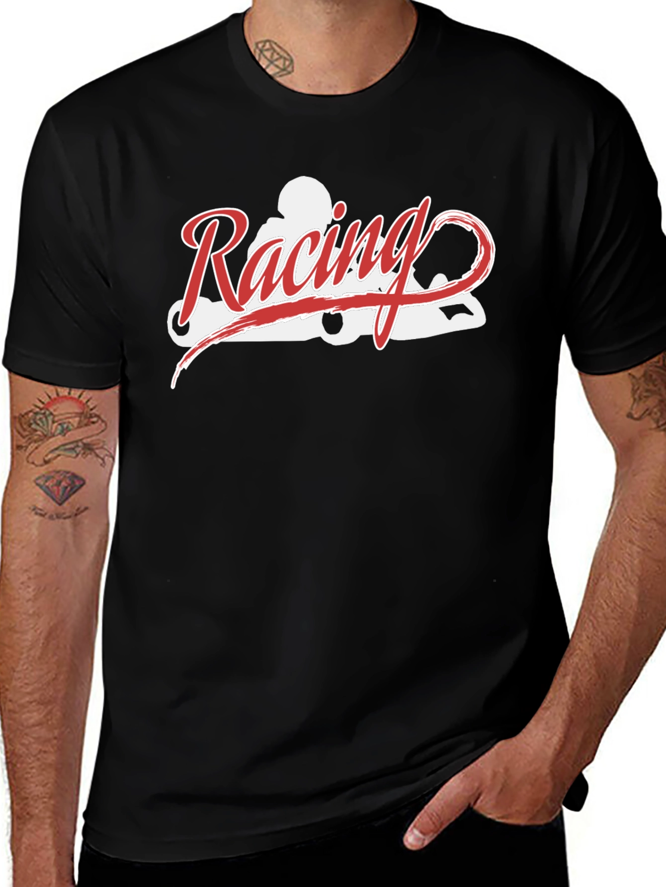 Racing Kart Tee - Black Cotton T-Shirt