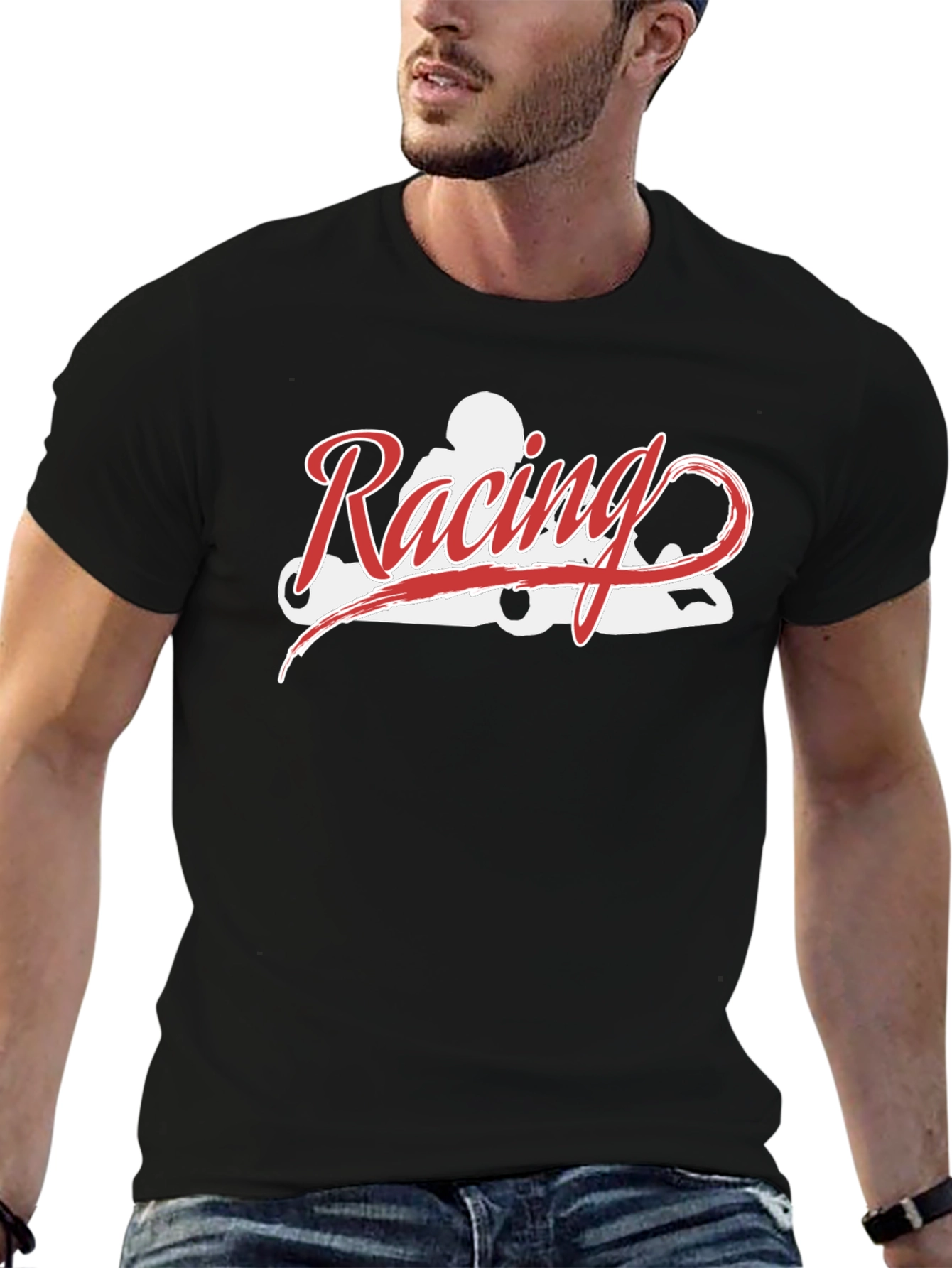 Racing Kart Tee - Black Cotton T-Shirt