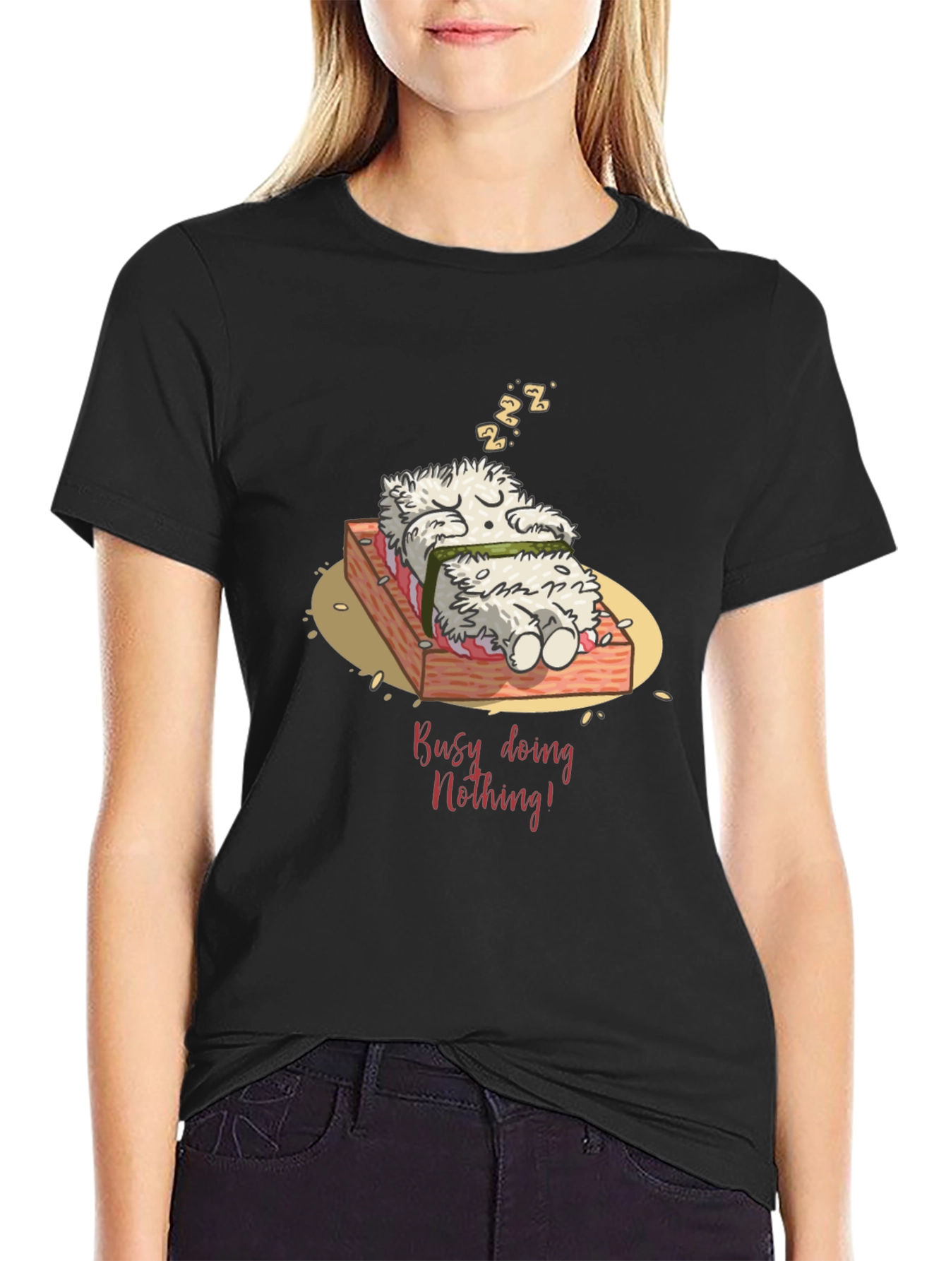 Funny Busy Doing Nothing Sushi Sleeping T-Shirt