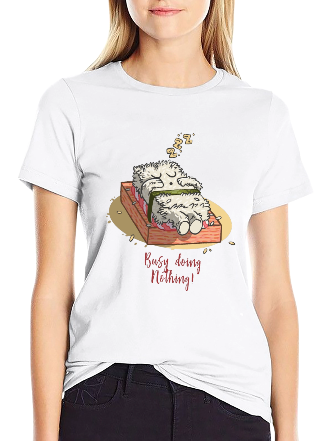 Funny Busy Doing Nothing Sushi Sleeping T-Shirt