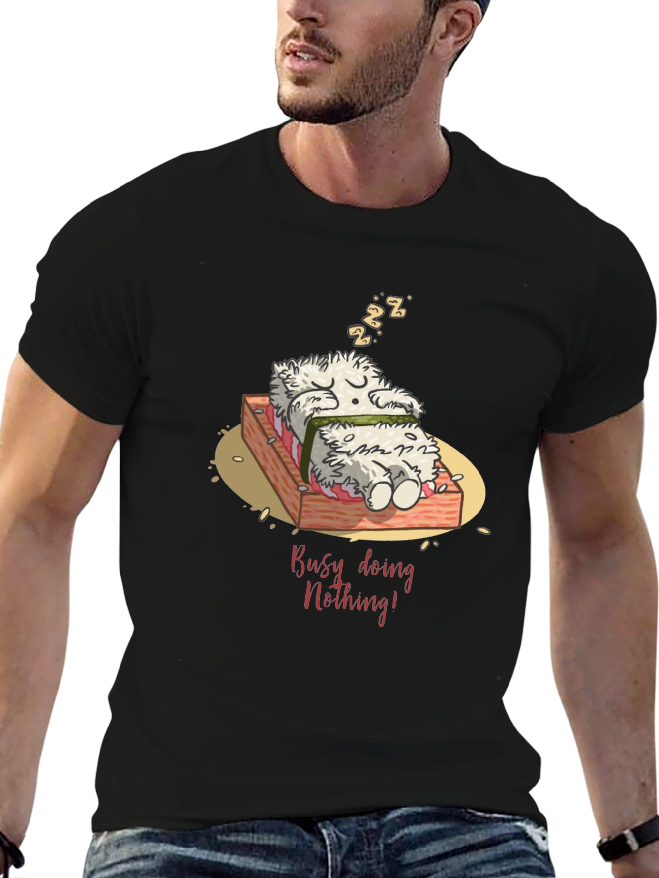 Funny Busy Doing Nothing Sushi Sleeping T-Shirt