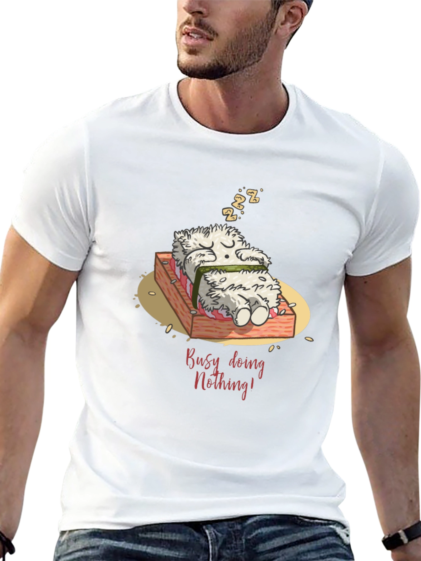 Funny Busy Doing Nothing Sushi Sleeping T-Shirt
