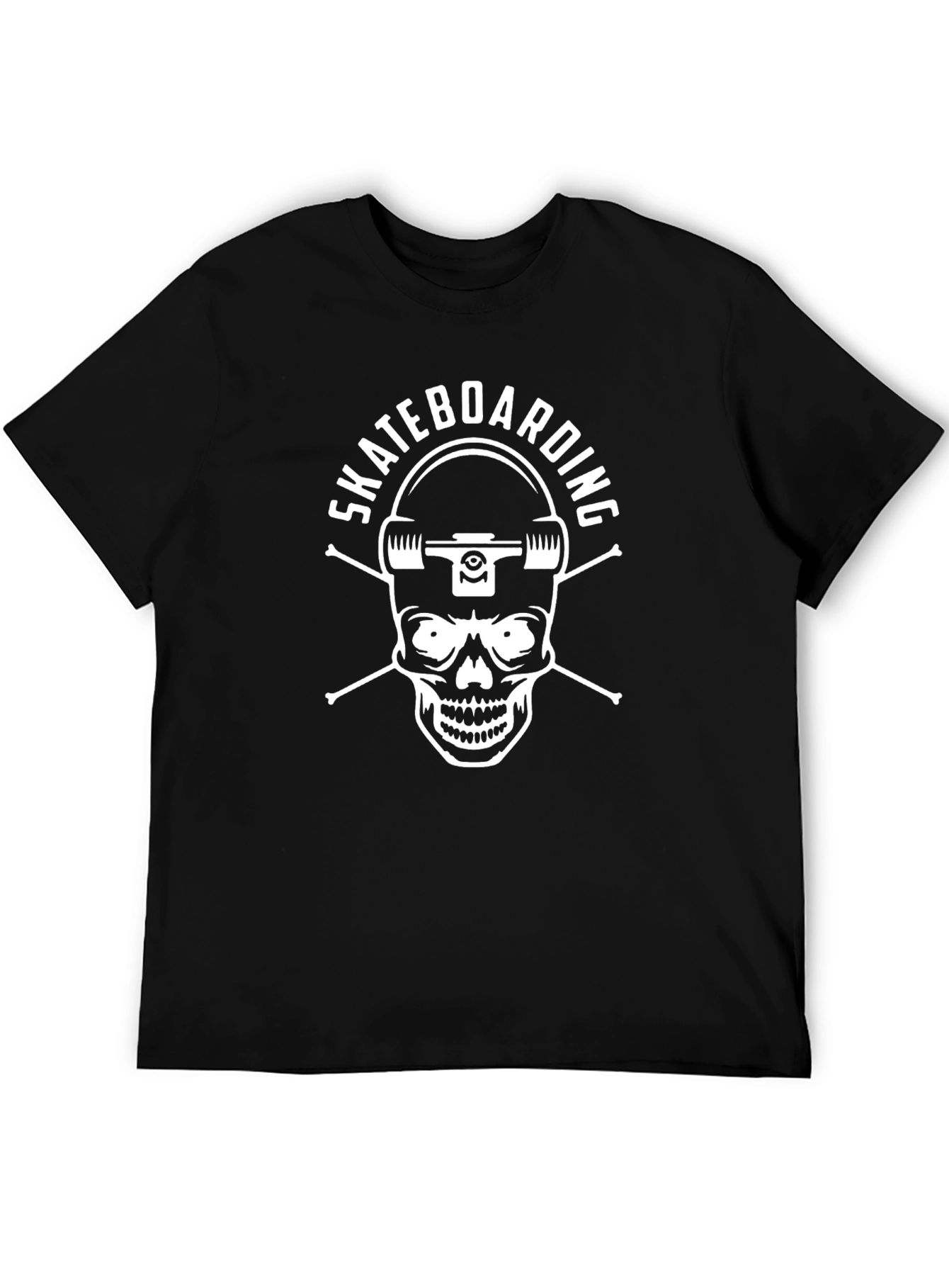 Skateboarding Skull Graphic Tee - Cool Casual Style