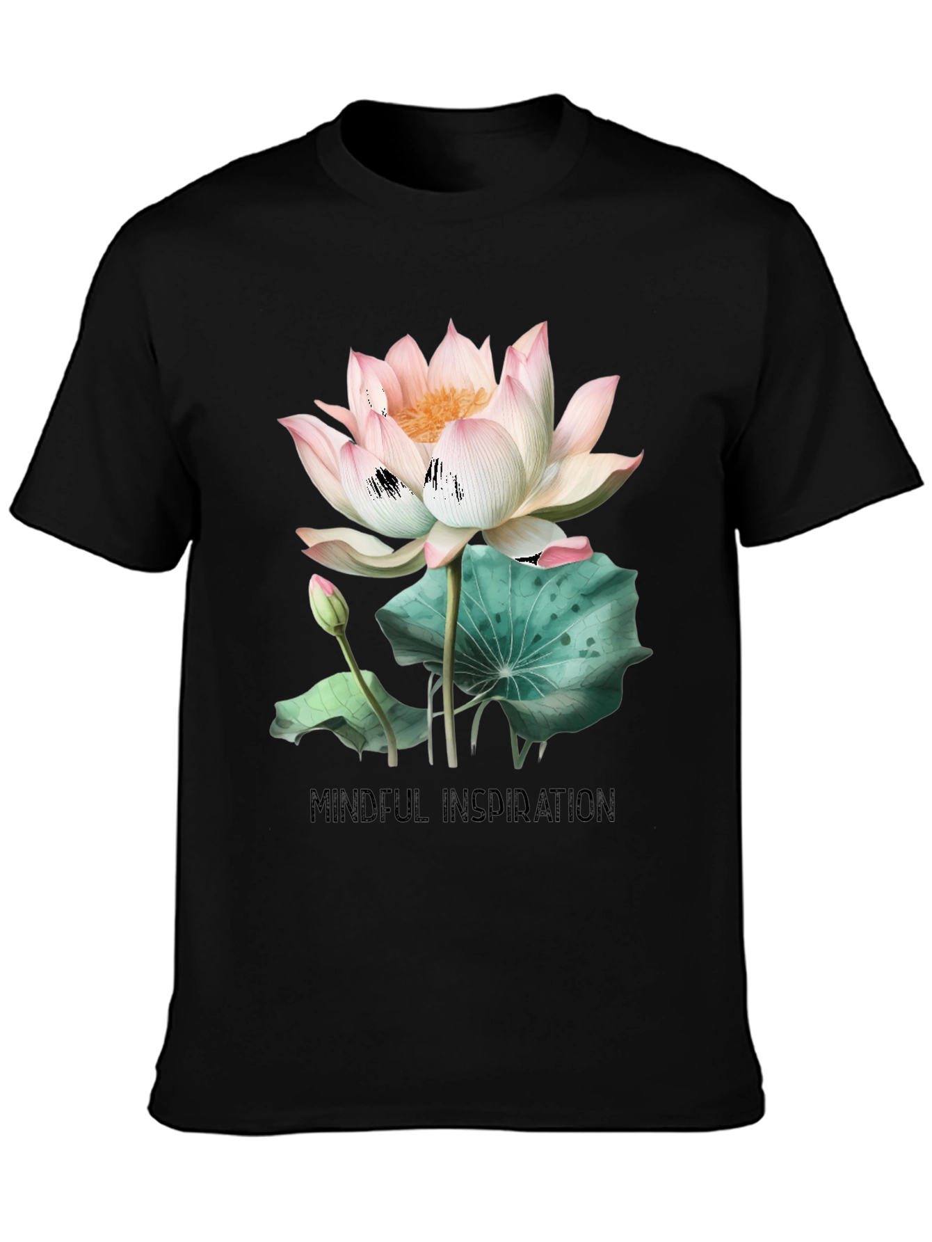 Mindful Inspiration Lotus Graphic Tee - Black