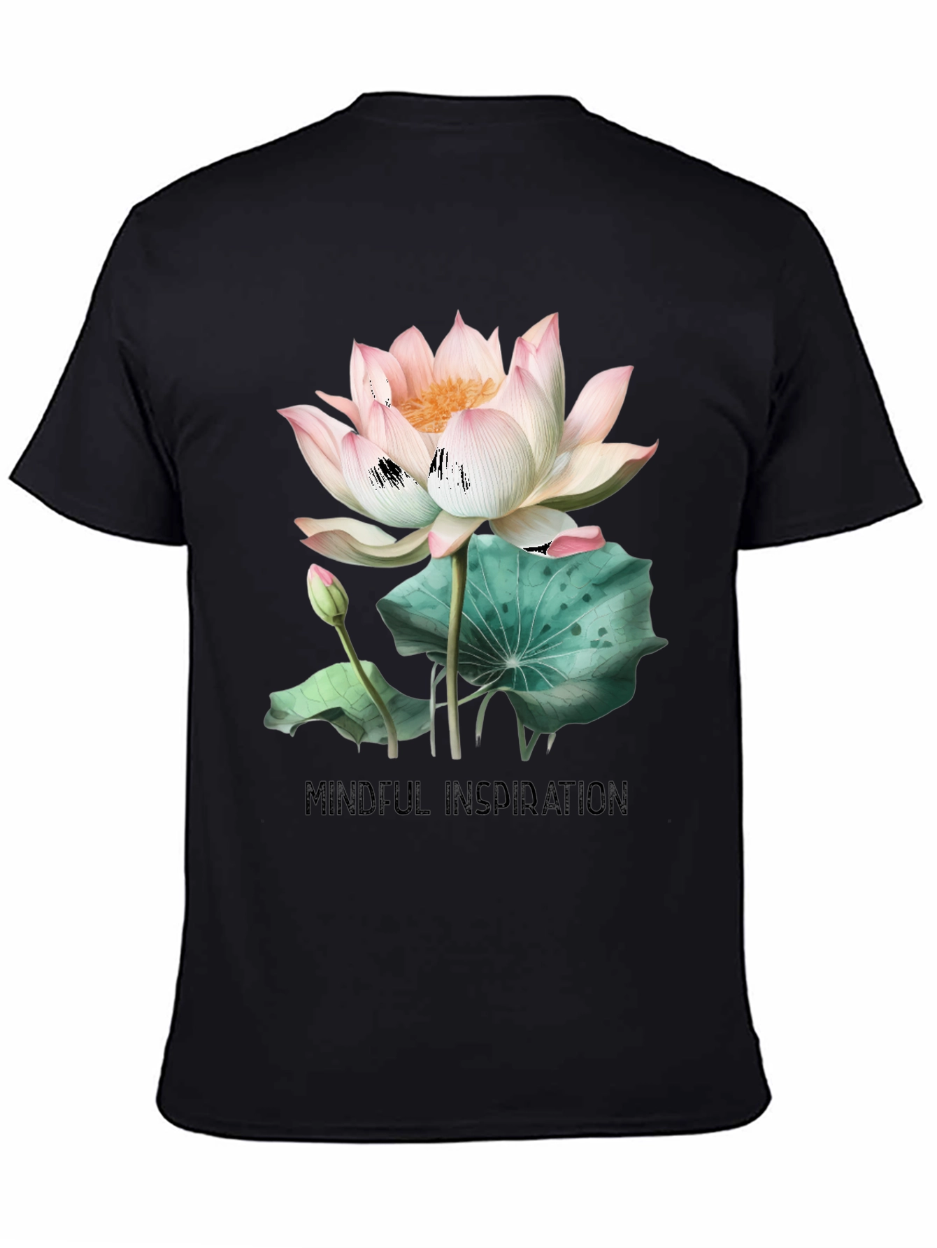 Mindful Inspiration Lotus Graphic Tee - Black