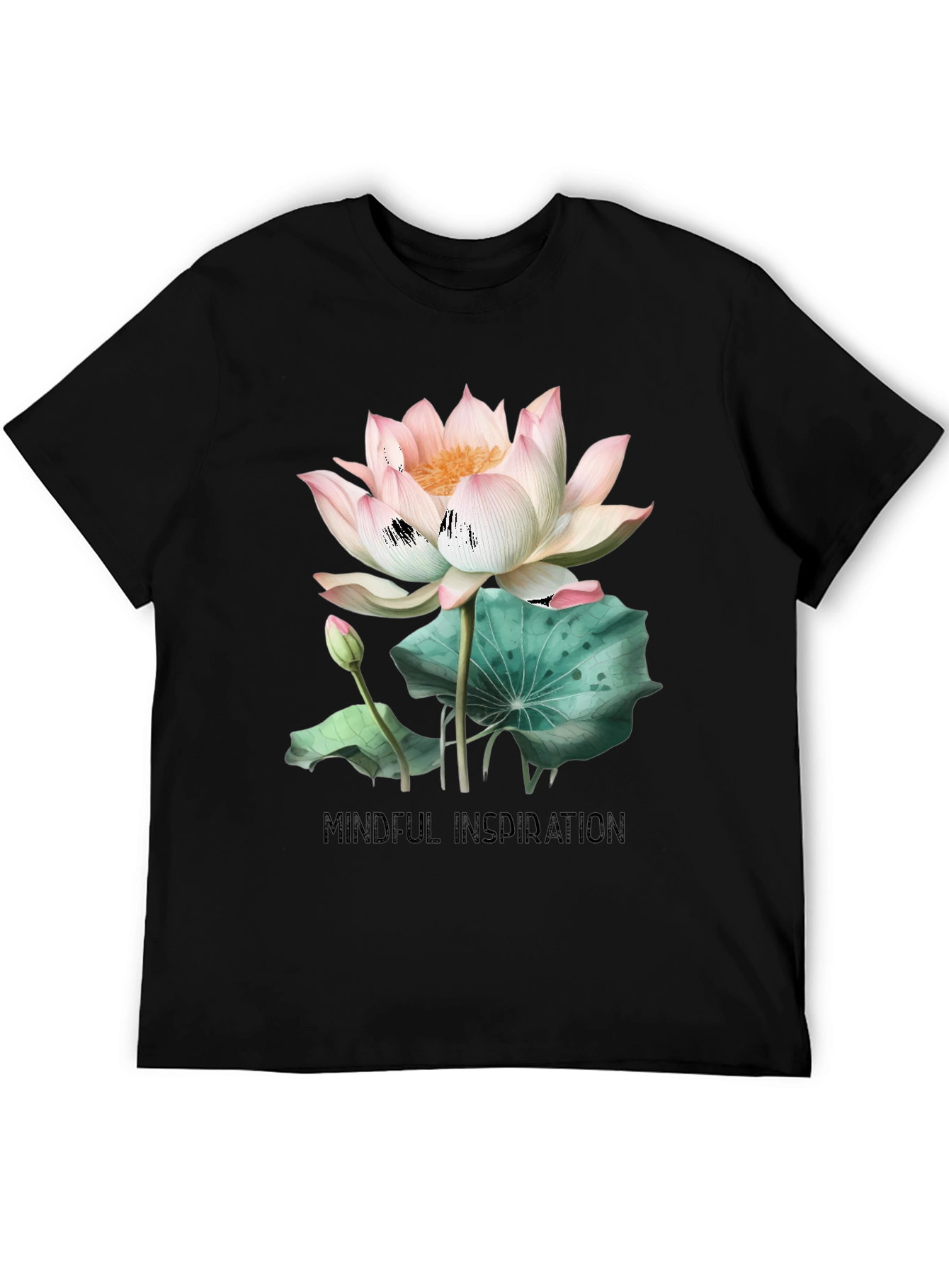 Mindful Inspiration Lotus Graphic Tee - Black