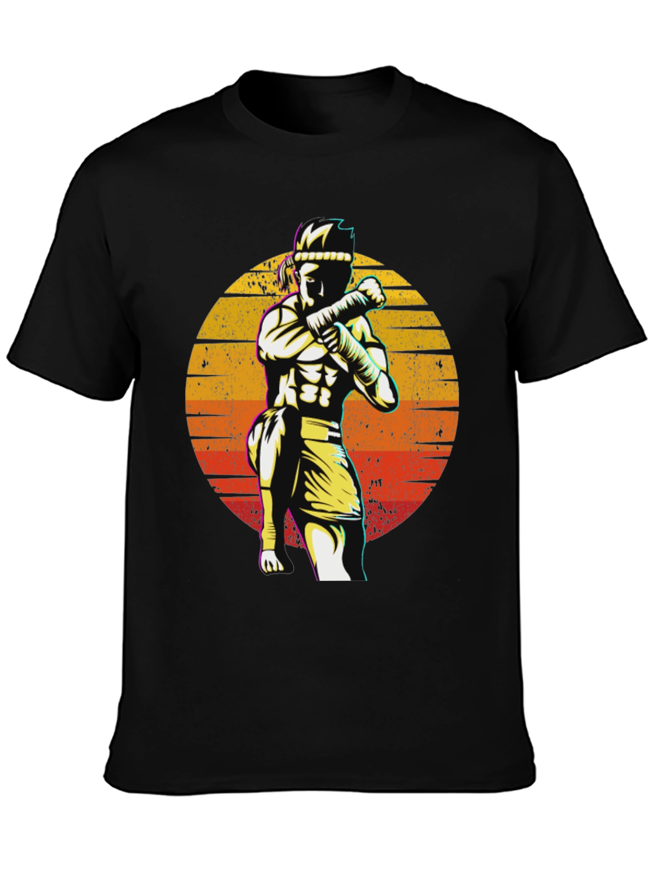 Muay Thai Sunset Graphic T-Shirt - Martial Arts Apparel