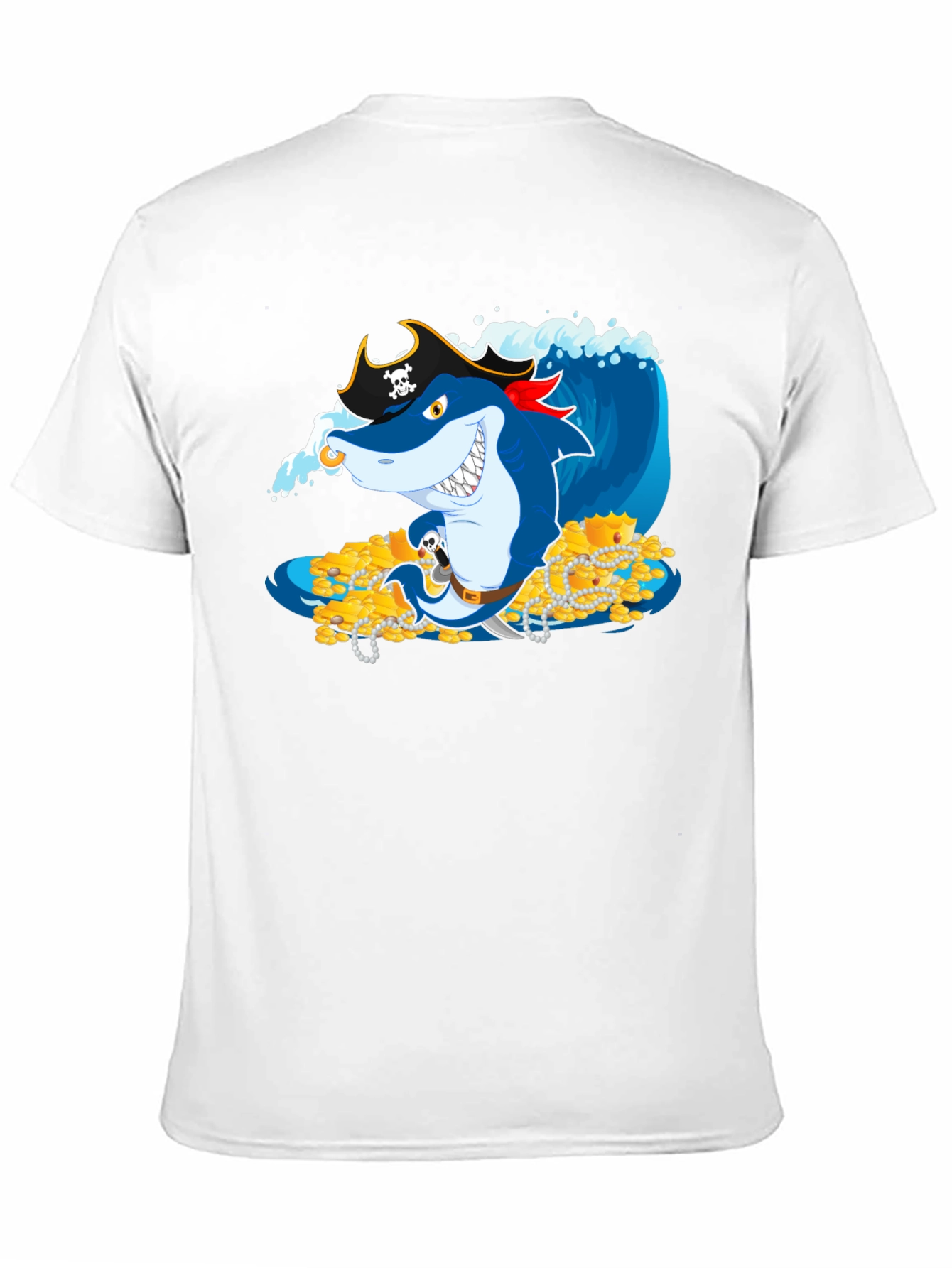 Pirate Shark Treasure T-Shirt - Novelty Graphic Tee